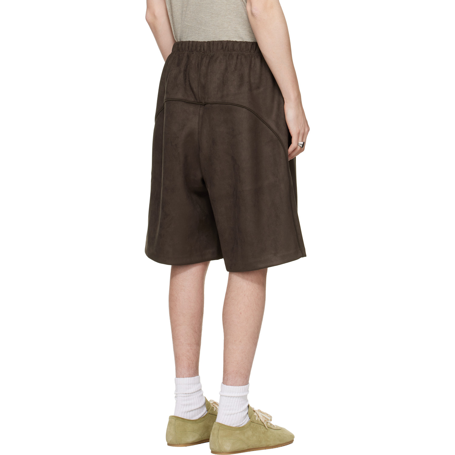  Fear Of God Essentials Brown Signature Relaxed Faux-suede Shorts 