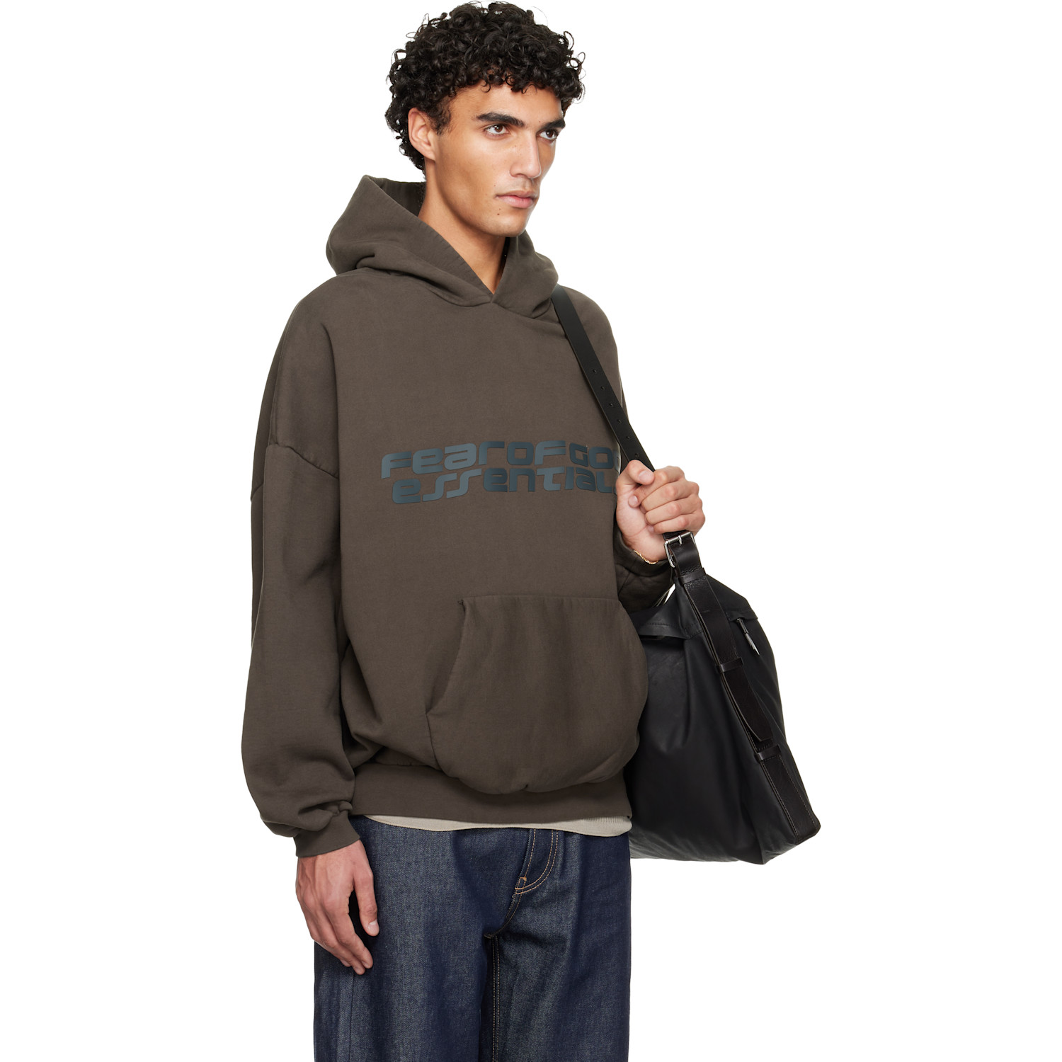  Fear Of God Essentials Brown Holiday Heavy Fleece 90s Hoodie 