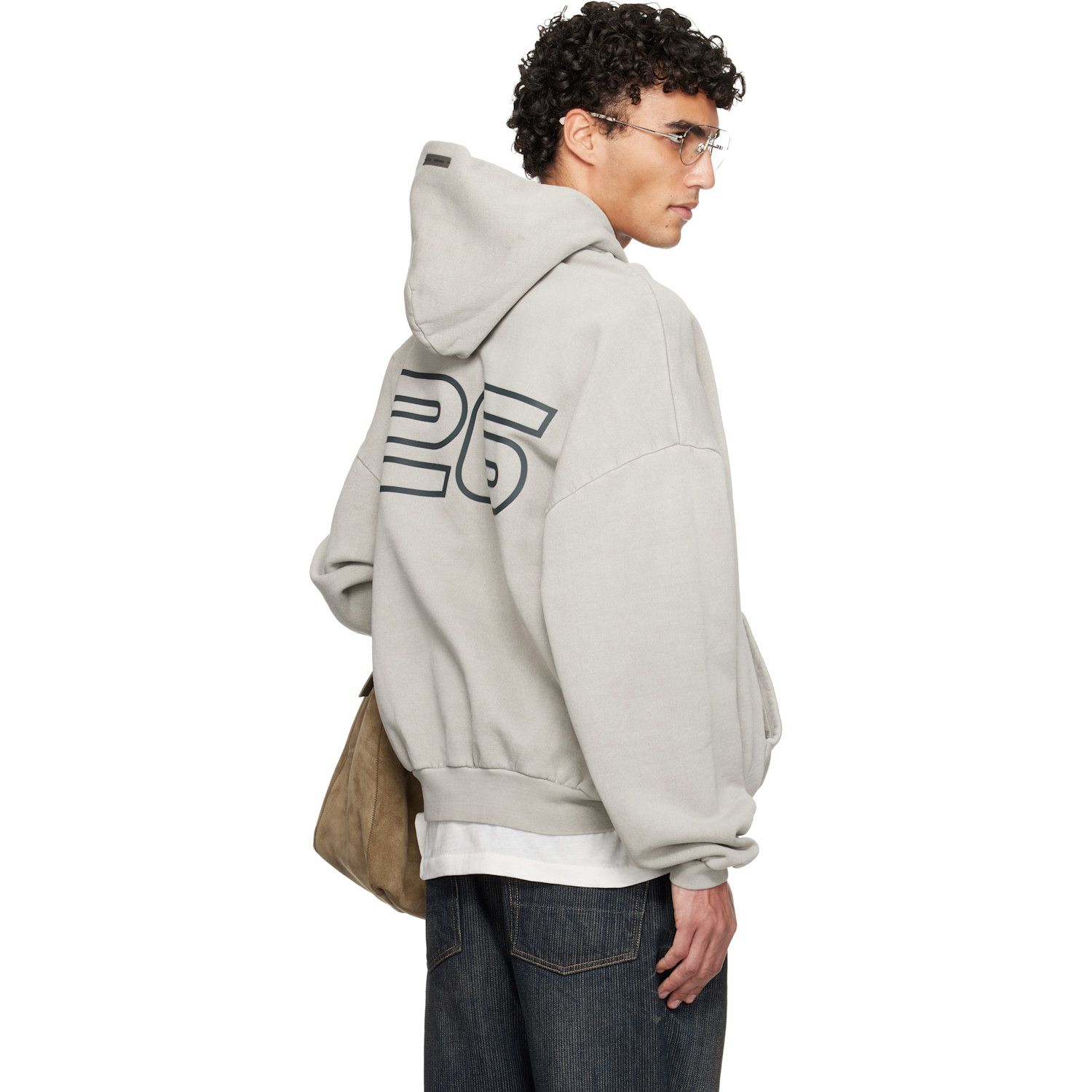  Fear Of God Essentials Gray Holiday Heavy Fleece 90s Hoodie 