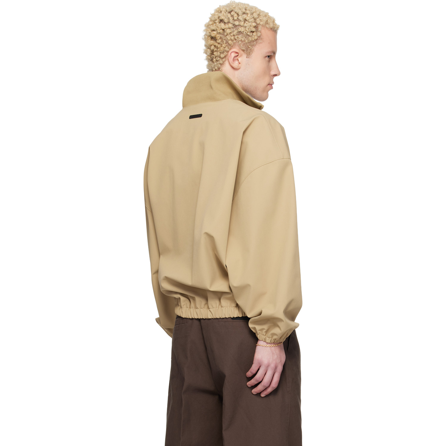  Fear Of God Essentials Beige Signature Full Zip Track Jacket 