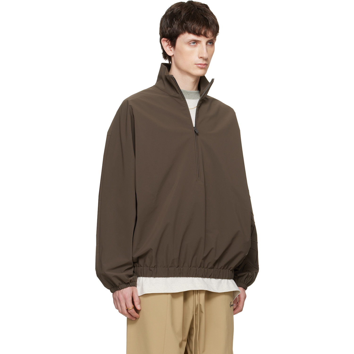  Fear Of God Essentials Brown Active Trace Half Zip Track Jacket 