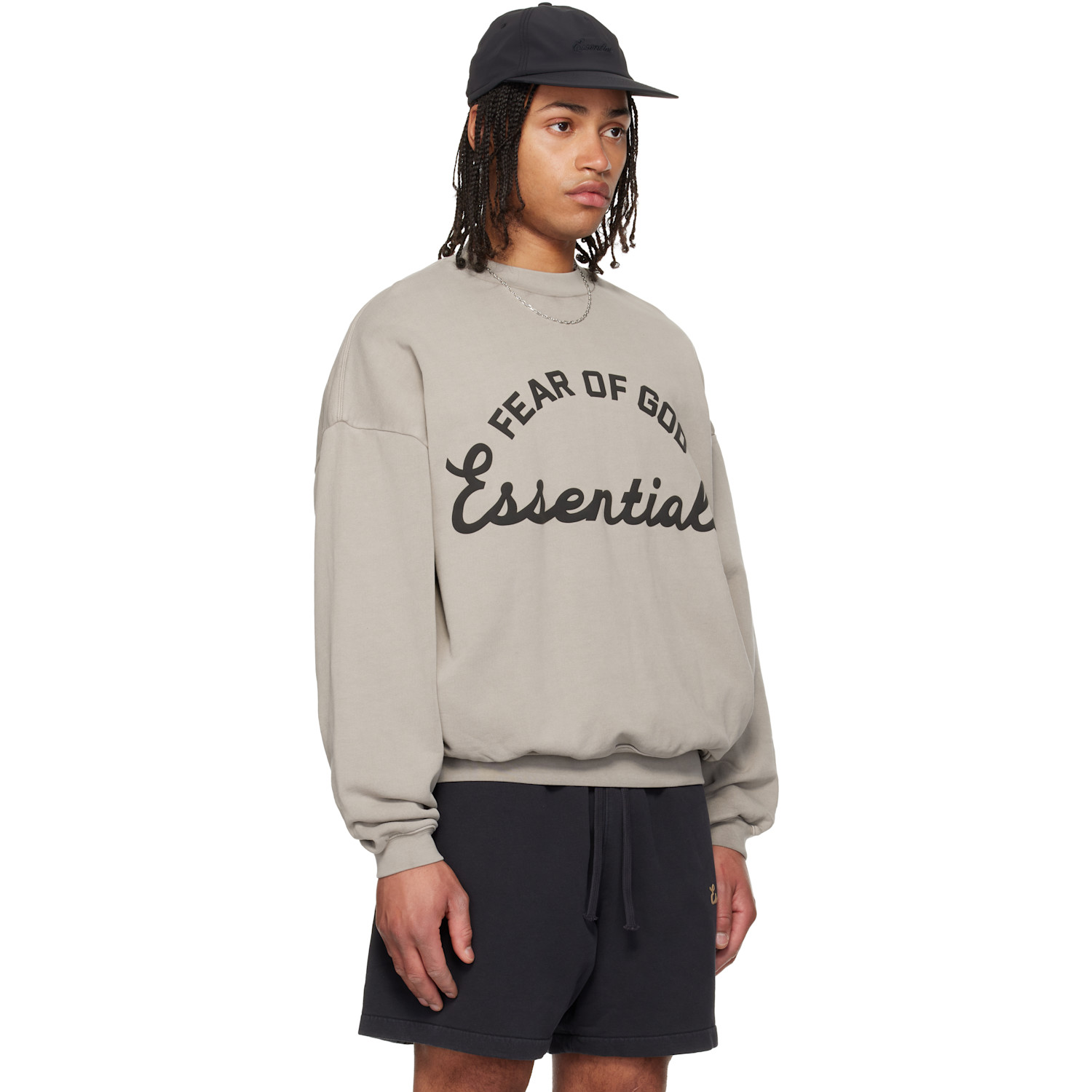  Fear Of God Essentials Gray Training 90s Crewneck Sweatshirt 