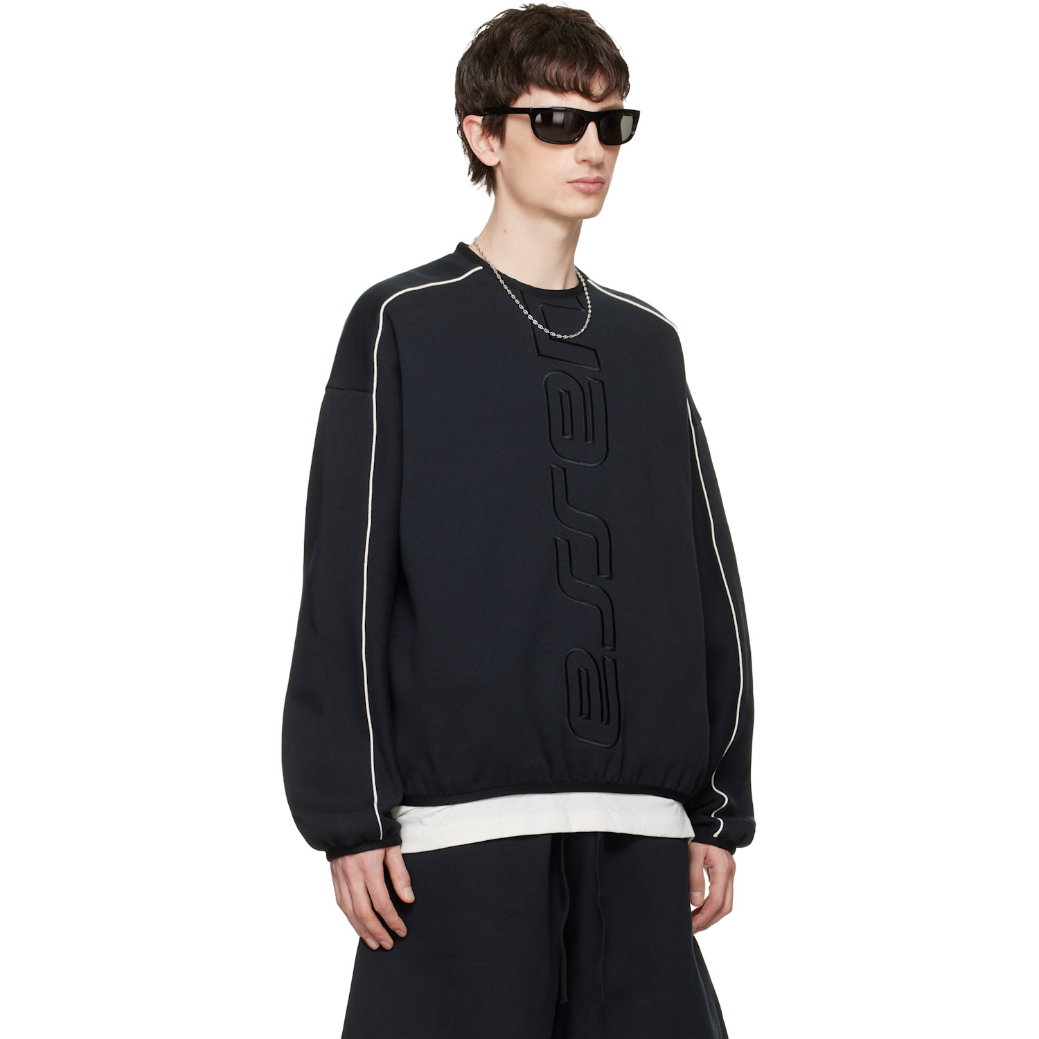  Fear Of God Essentials Black Active Trace Modern Crewneck Sweatshirt 