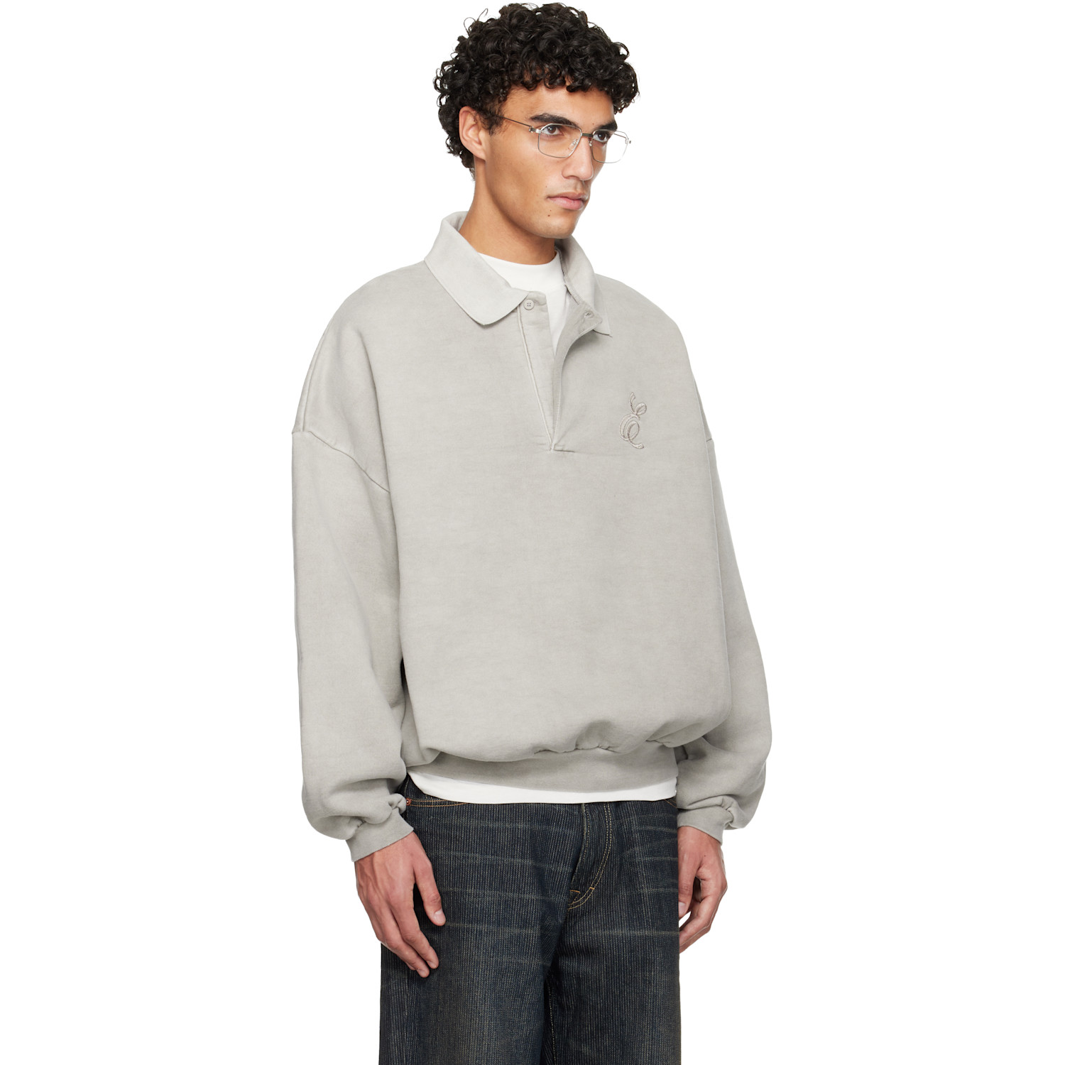  Fear Of God Essentials Gray Holiday Embroidered Classic Polo 