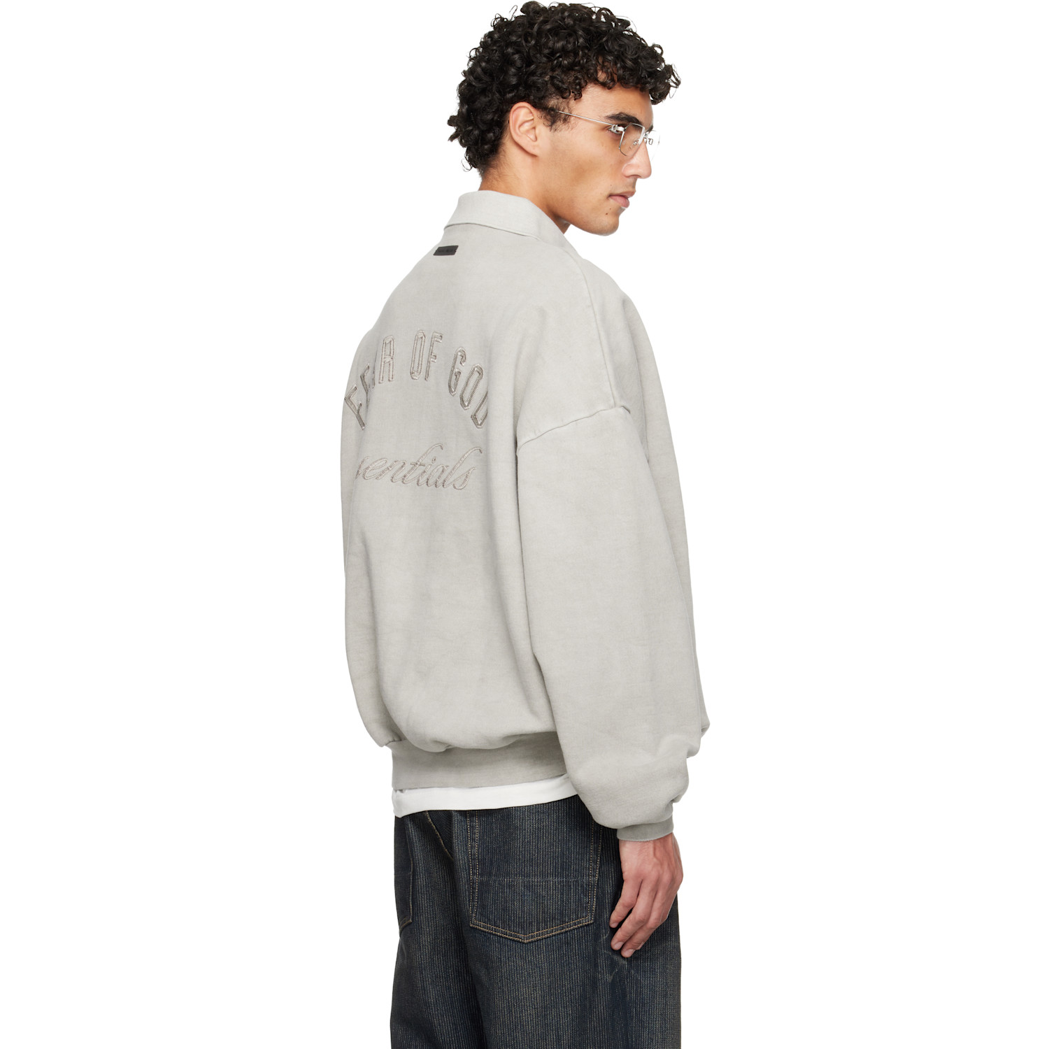  Fear Of God Essentials Gray Holiday Embroidered Classic Polo 