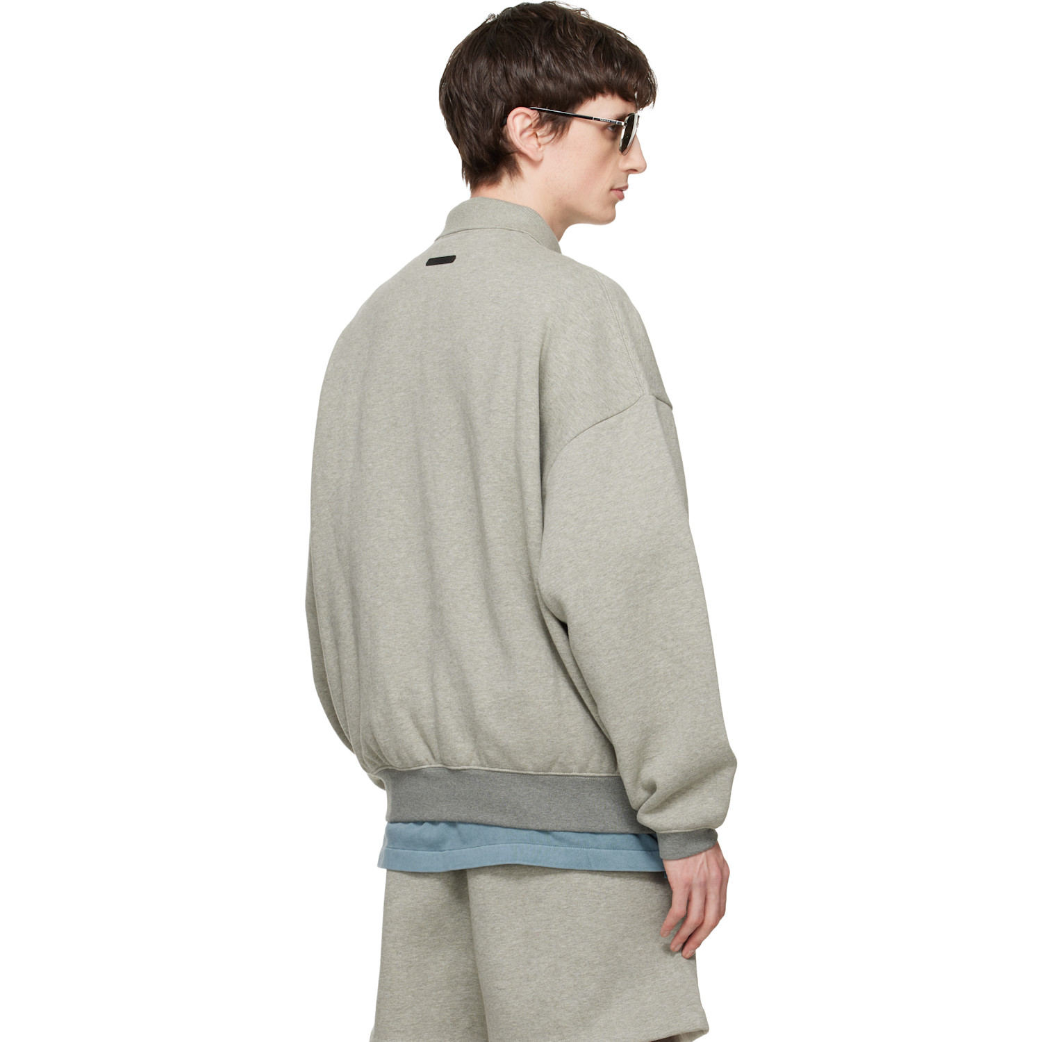  Fear Of God Essentials Gray Signature 90s Polo Sweatshirt 