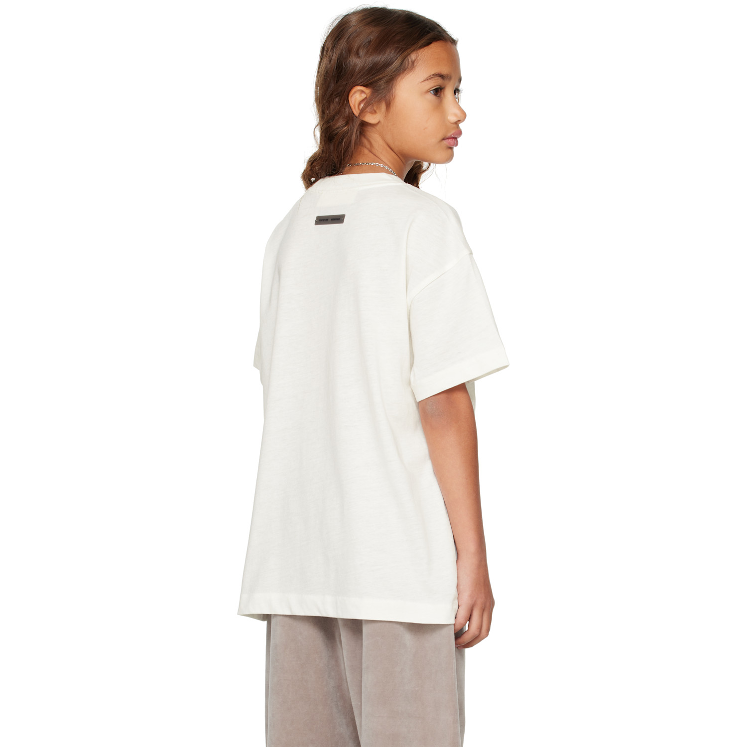  Fear Of God Essentials Kids White Holiday Embroidered Essential T-shirt 