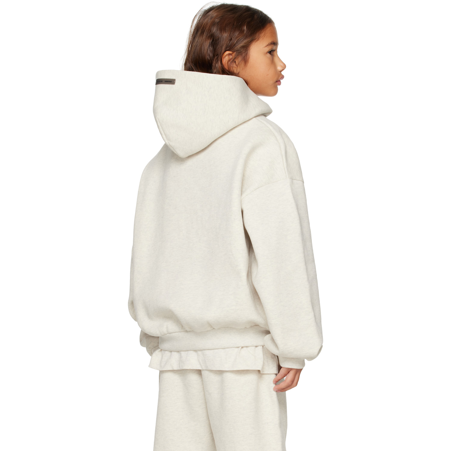  Fear Of God Essentials Kids Gray Holiday Embossed Classic Hoodie 