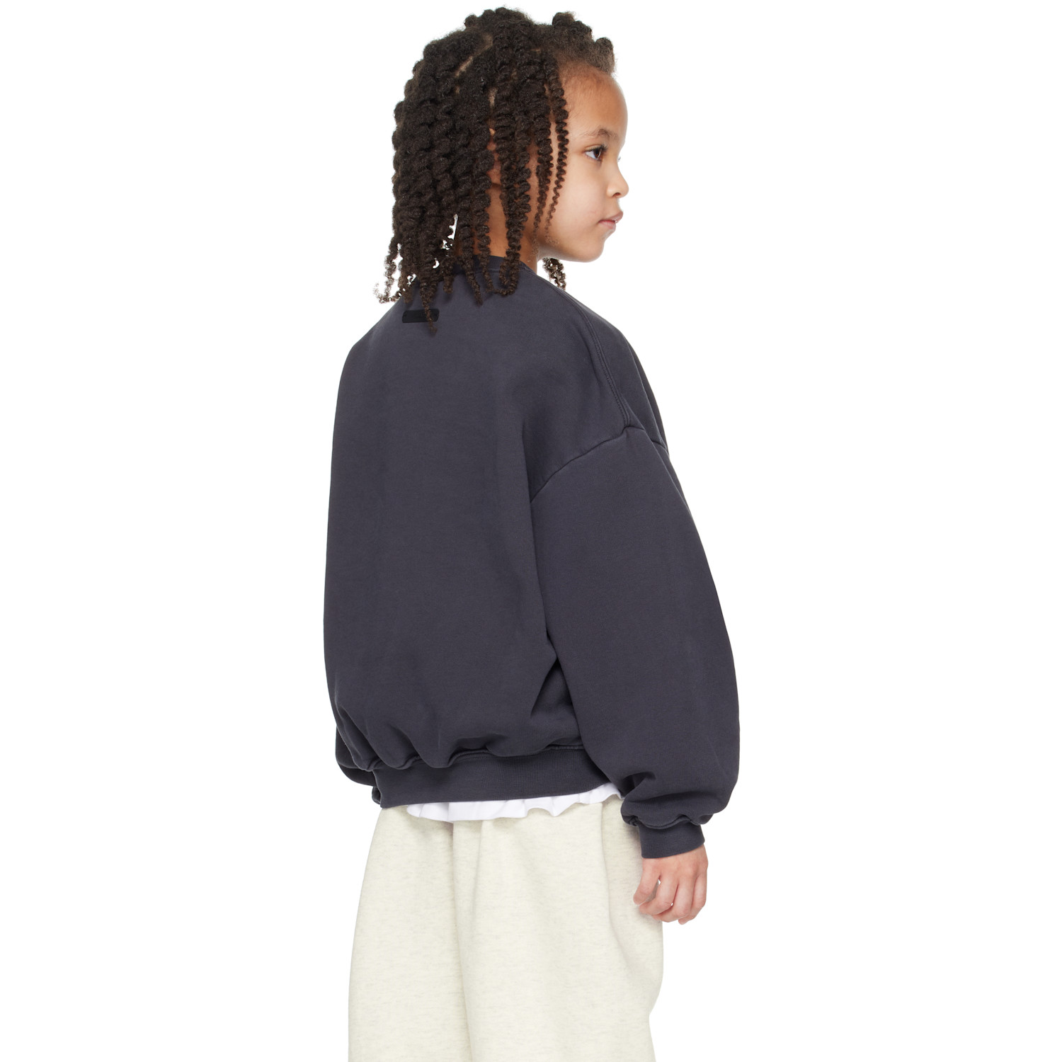  Fear Of God Essentials Kids Black Training 90's Crewneck Sweatshirt 