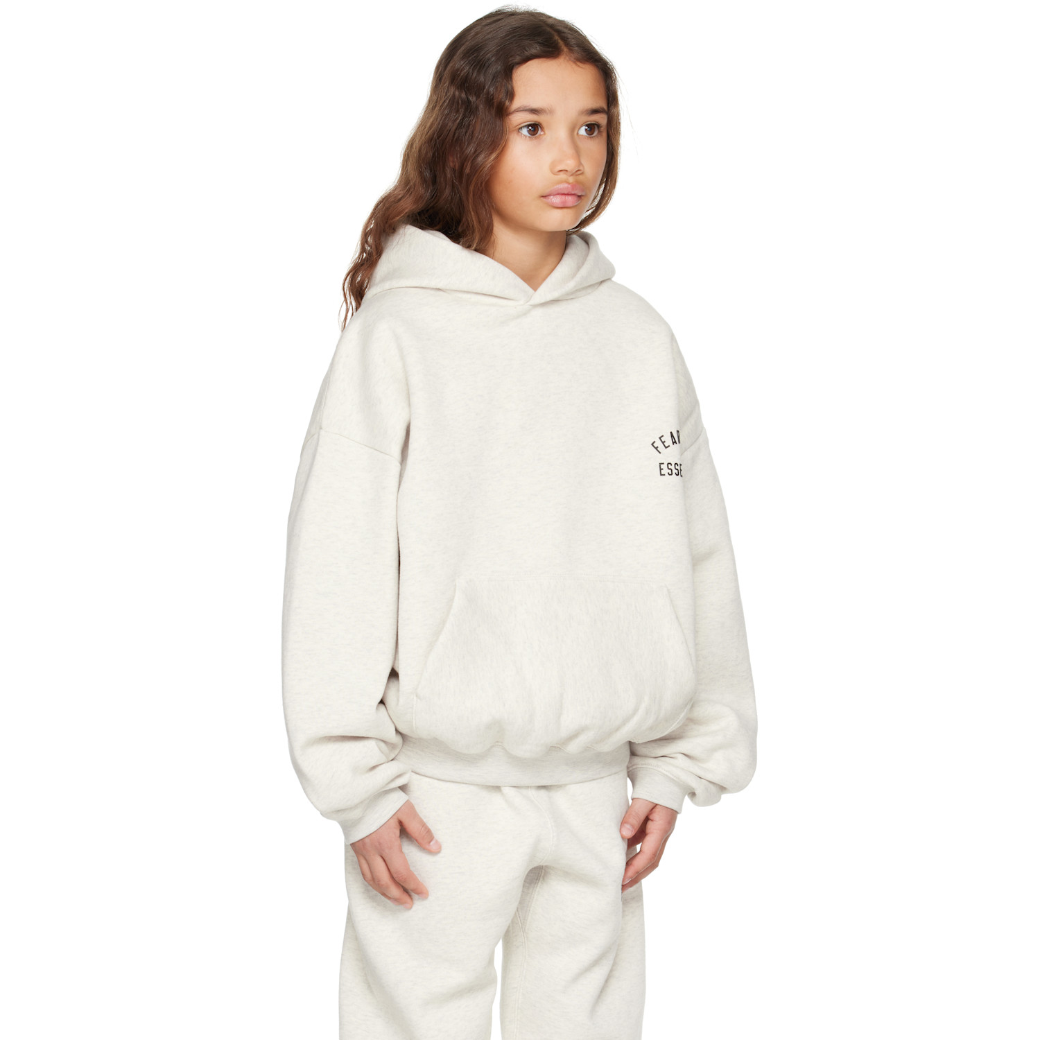  Fear Of God Essentials Kids Beige Classic Hoodie 