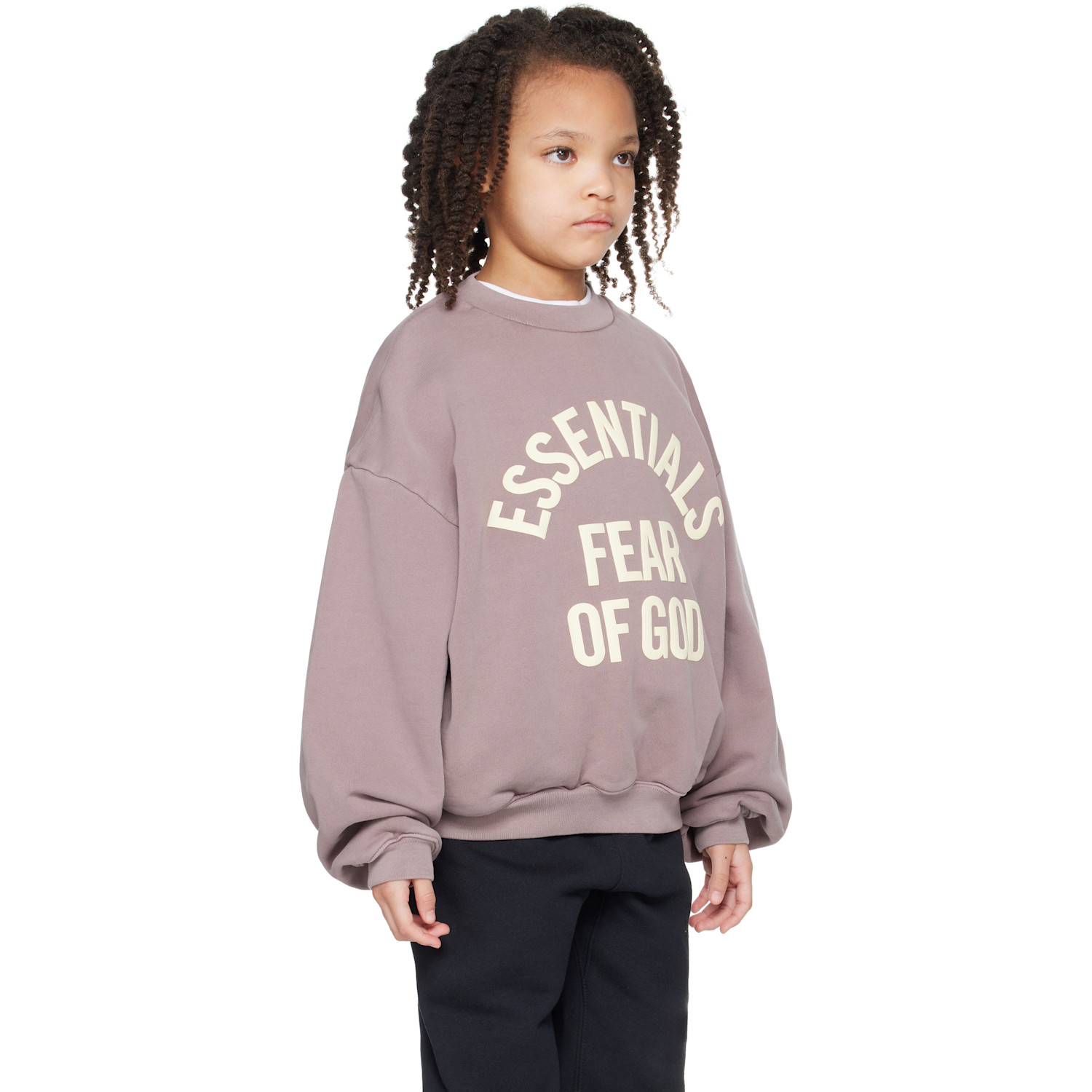  Fear Of God Essentials Kids Purple Campus 90's Crewneck Sweatshirt 
