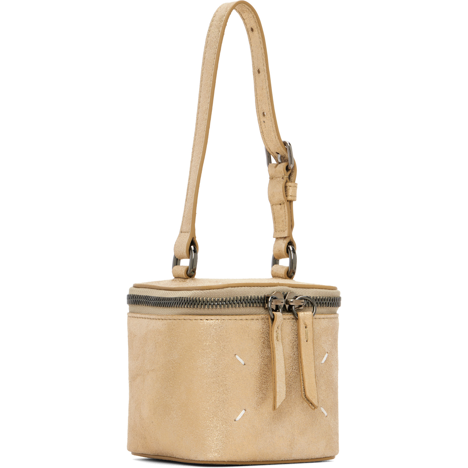  Maison Margiela Gold Leather Mini Box Bag 
