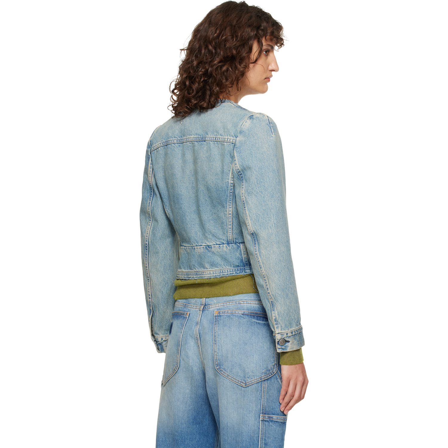  Maison Margiela Blue V-neck Denim Jacket 