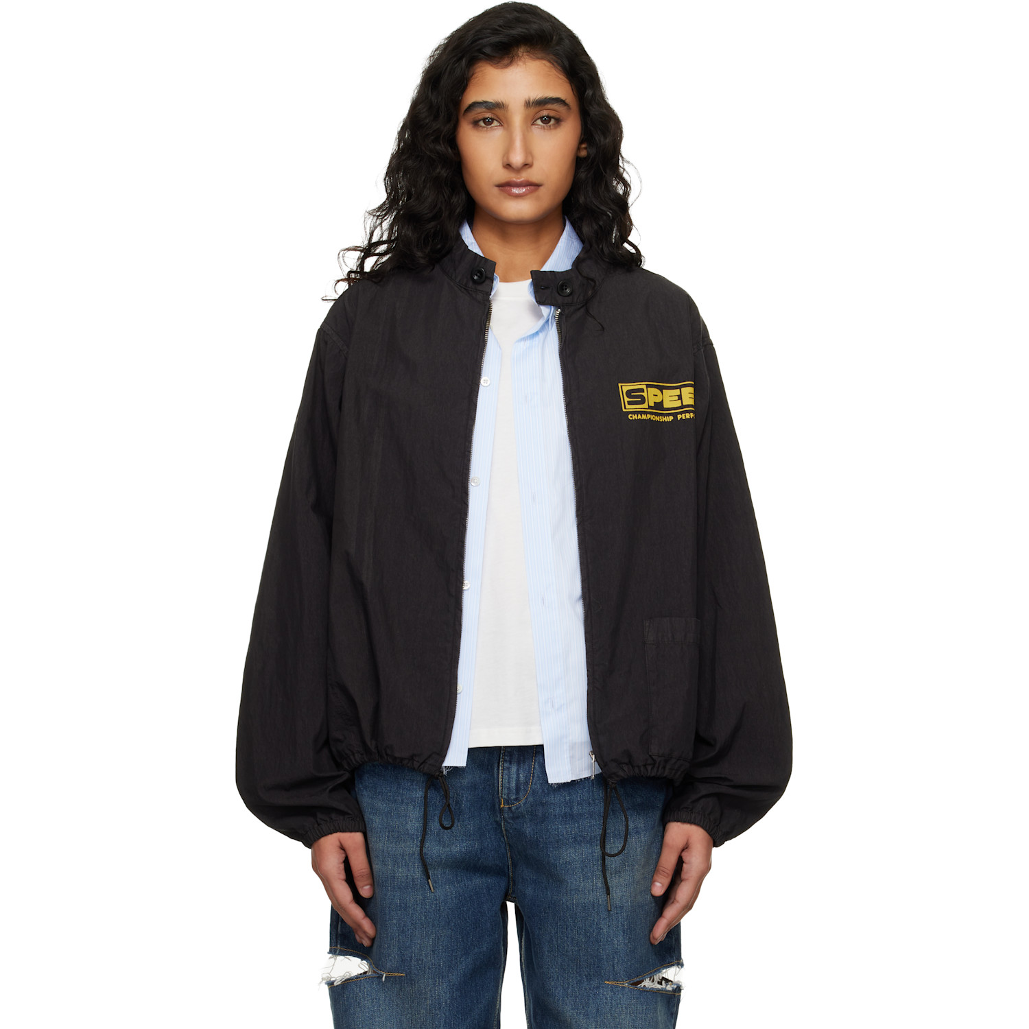 Maison Margiela Black Vintage-Style Sportswear Jacket
