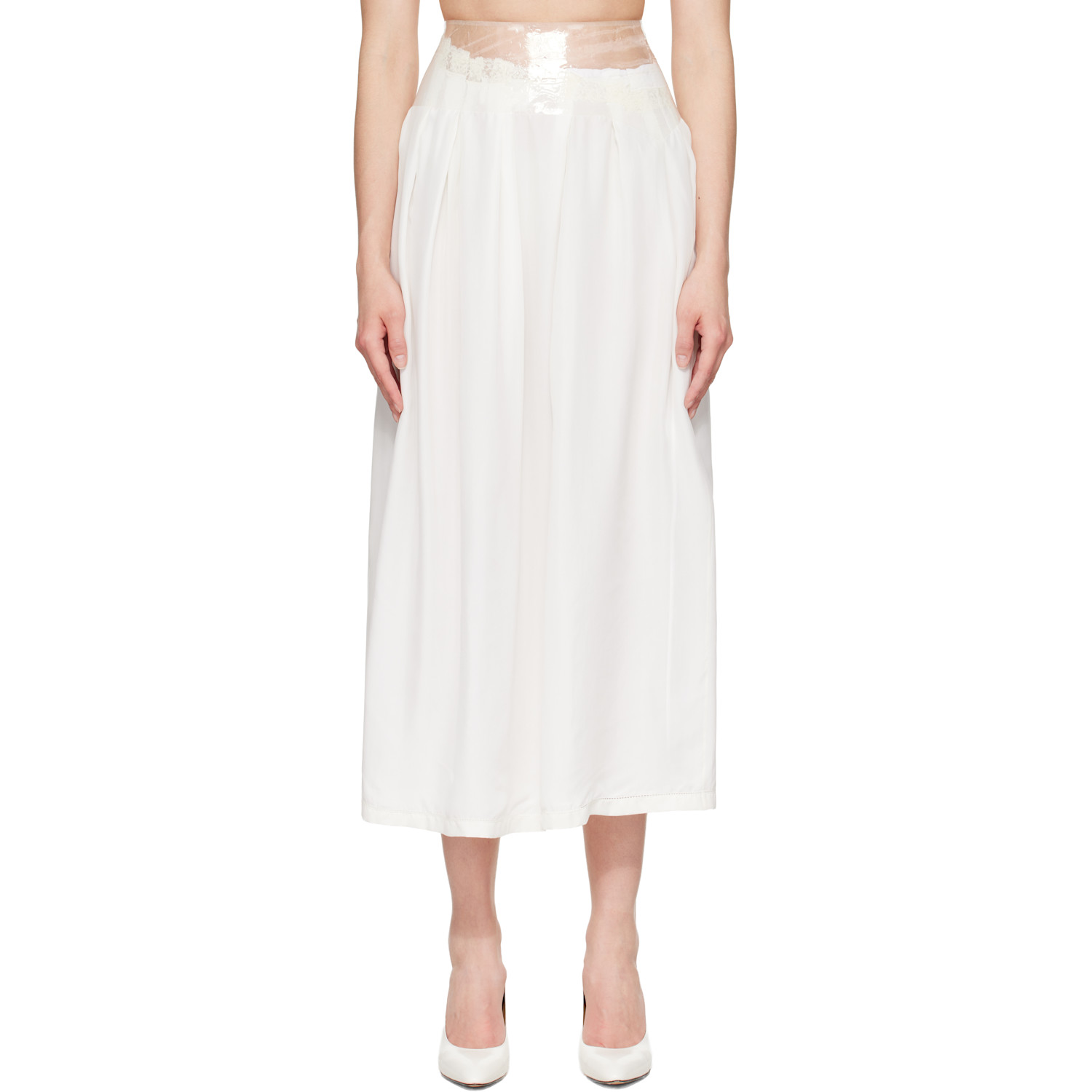 Maison Margiela Off-White Taped Midi Skirt