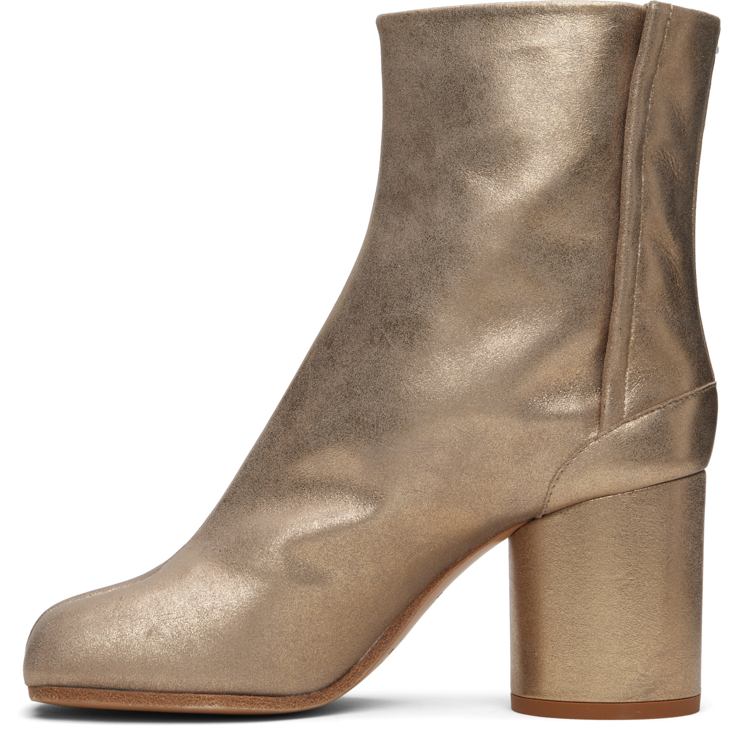  Maison Margiela Gold Tabi Ankle Boots 
