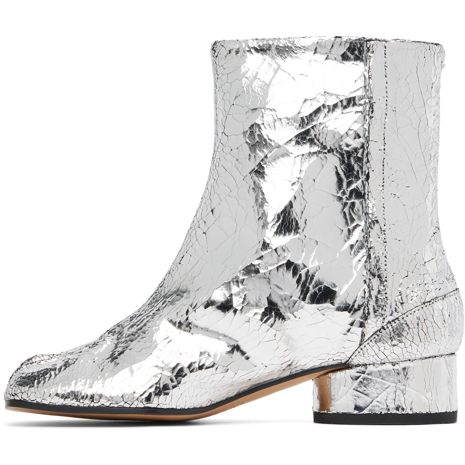  Maison Margiela Silver Tabi Mirror Boots 