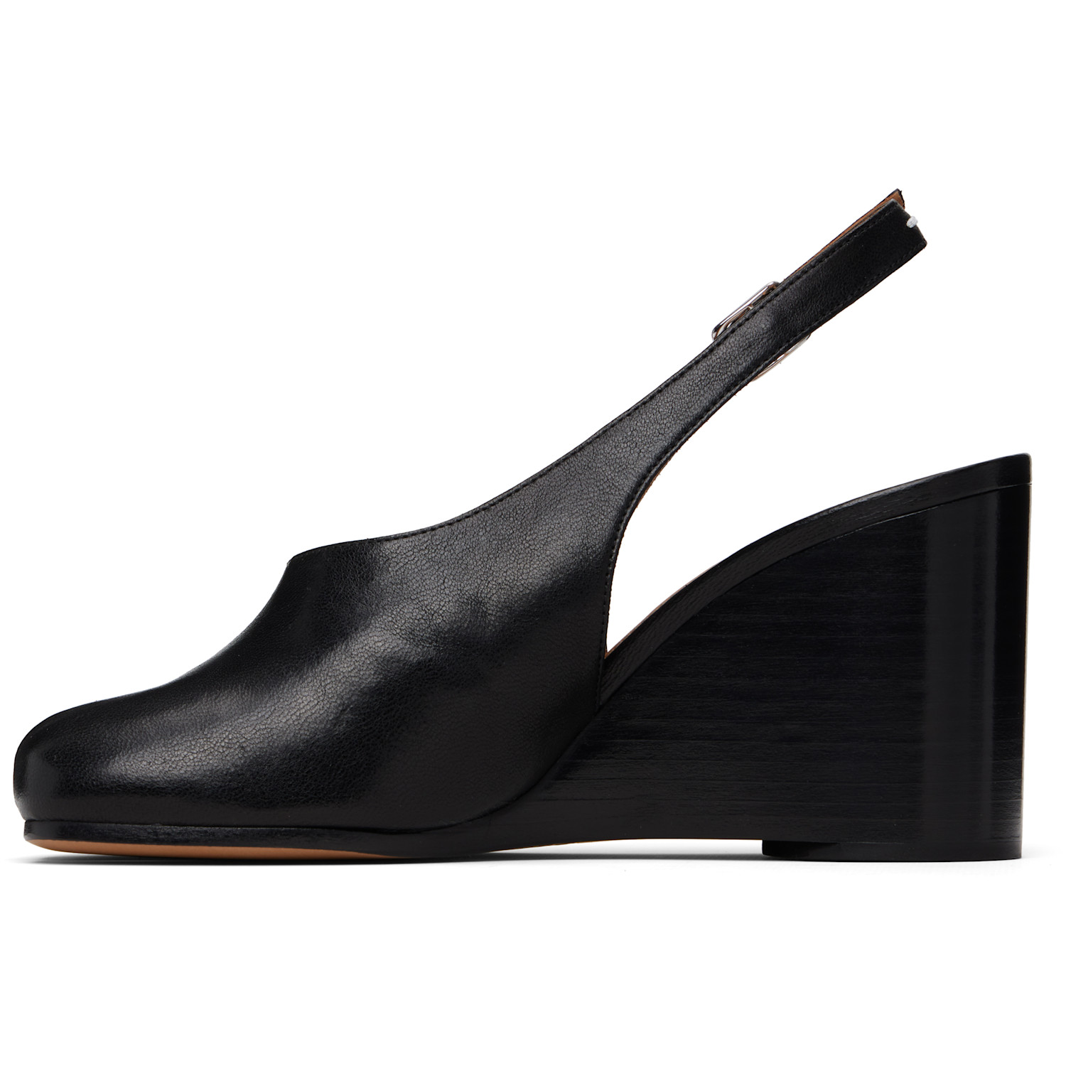  Maison Margiela Black Tabi Wedge Slingback Heels 