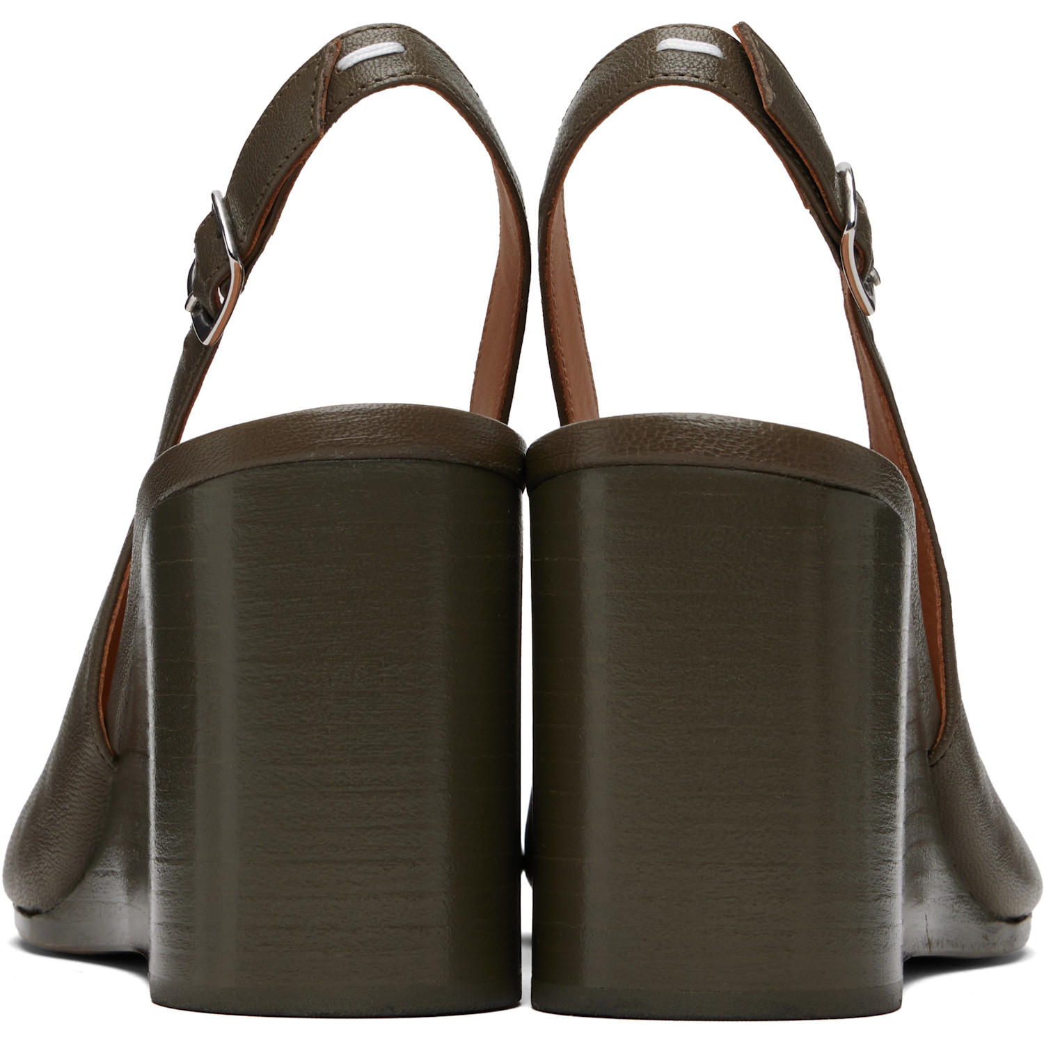  Maison Margiela Taupe Tabi Wedge Slingback Heels 