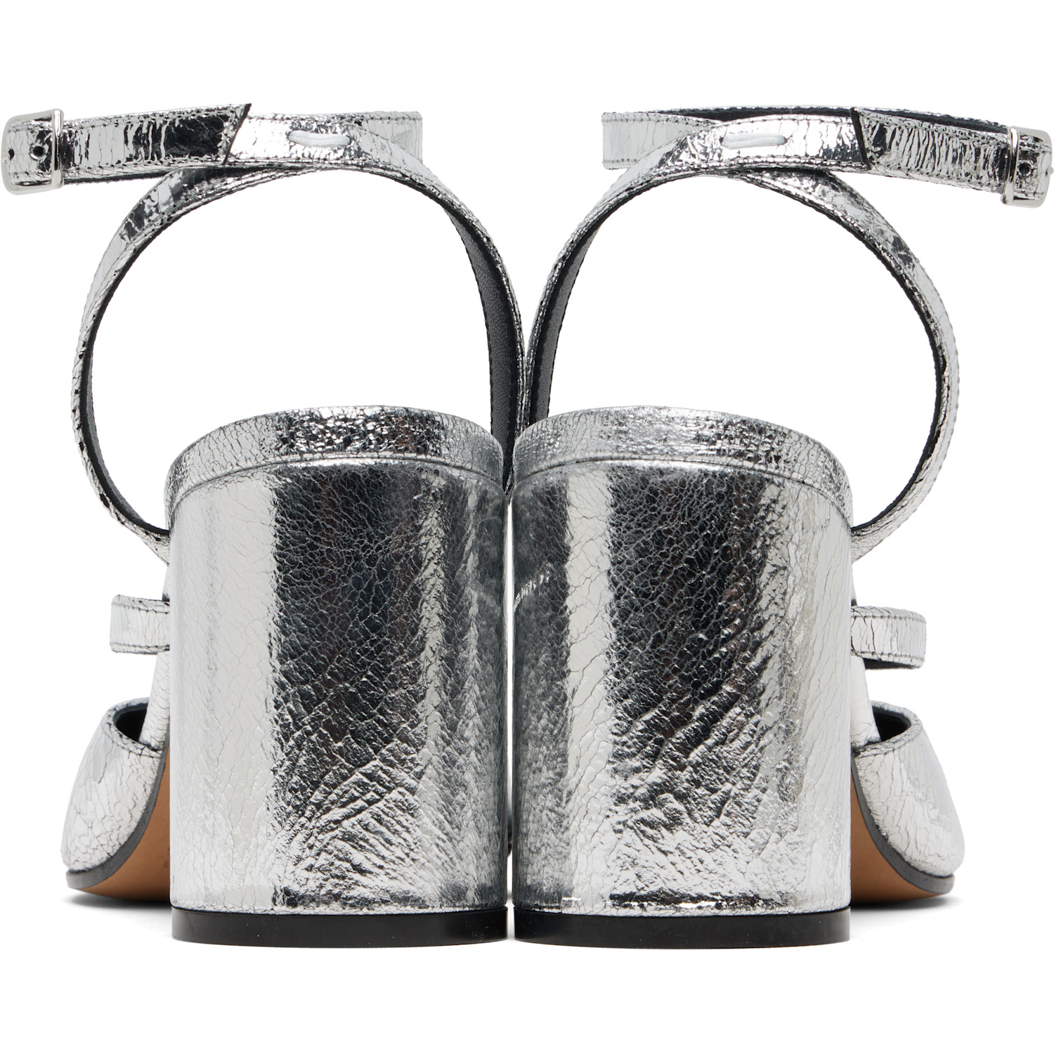  Maison Margiela Silver Tabi Pump Heels 