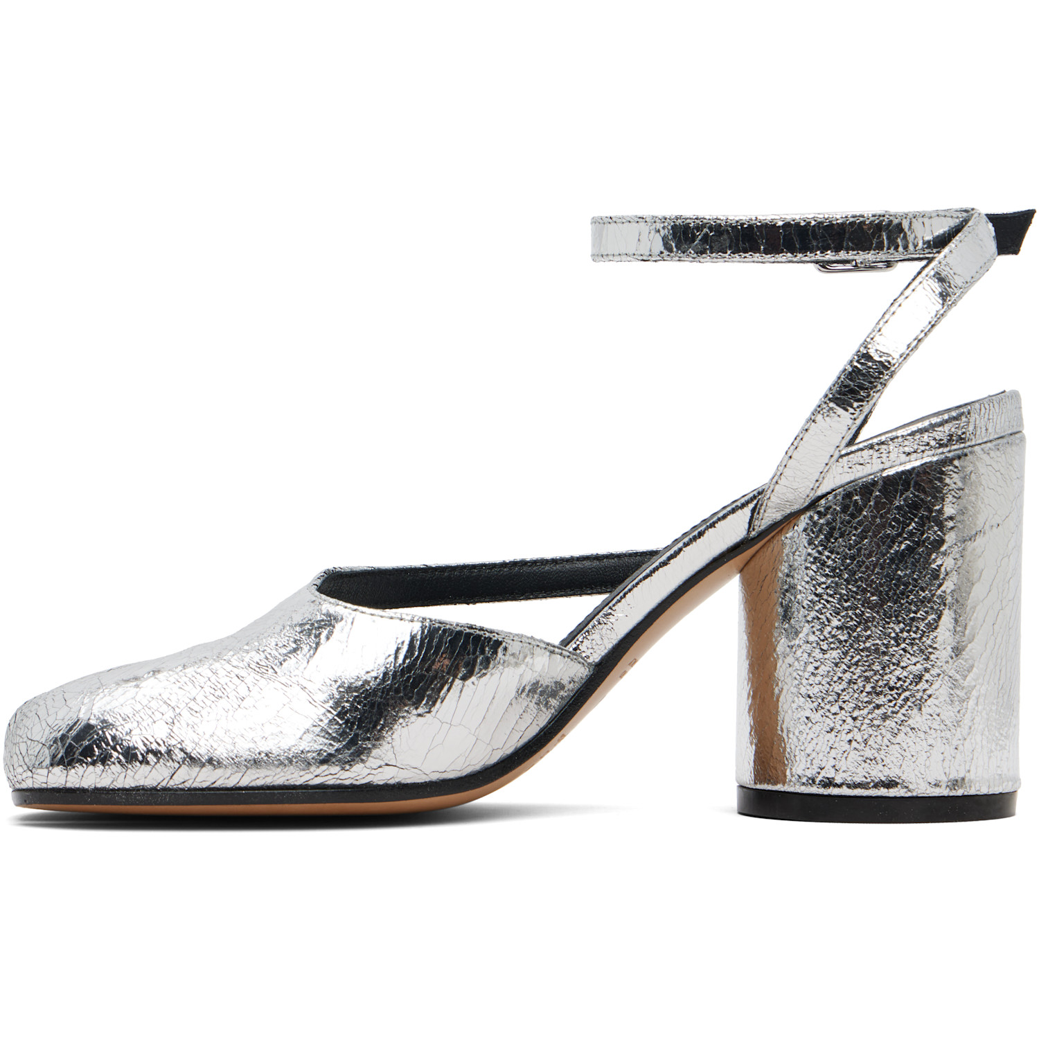  Maison Margiela Silver Tabi Pump Heels 