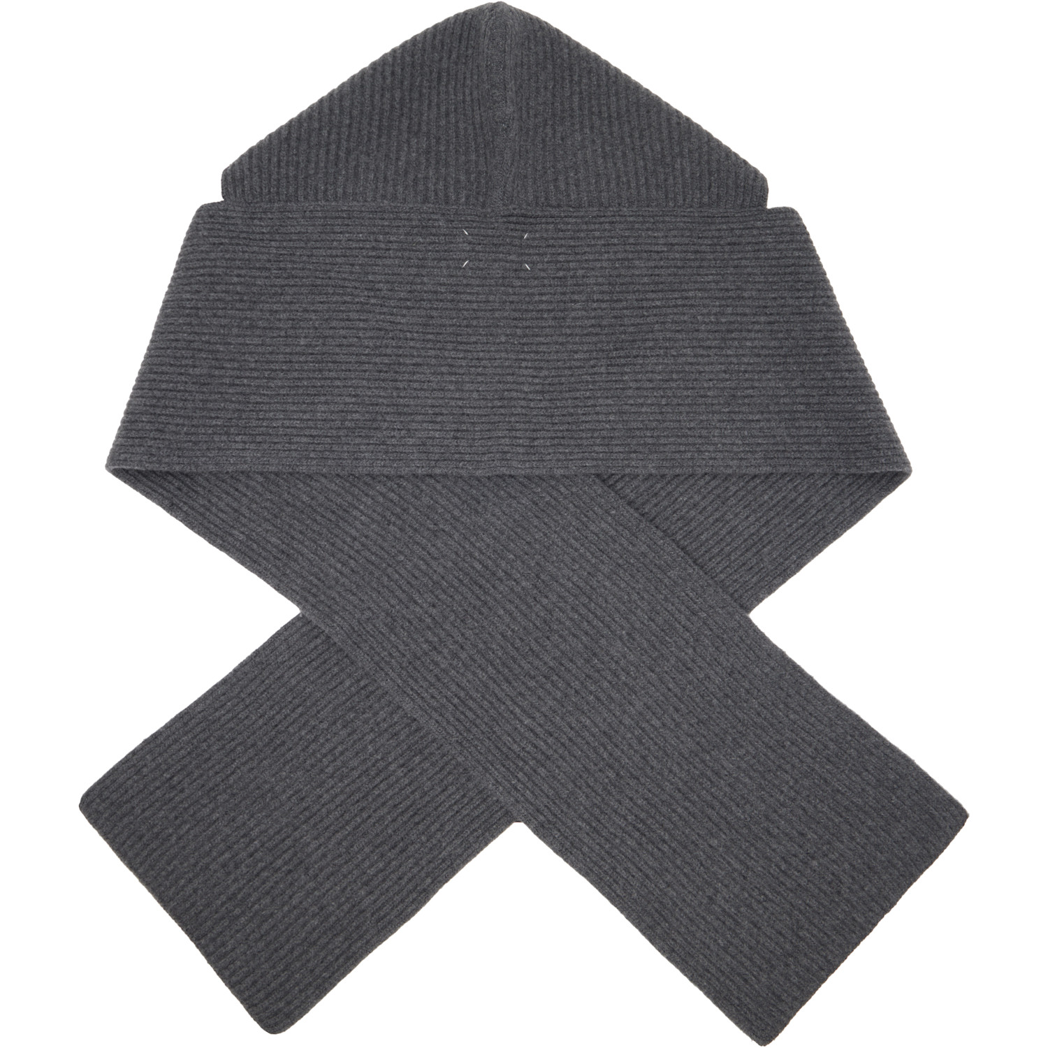  Maison Margiela Gray Wool Hooded Scarf 