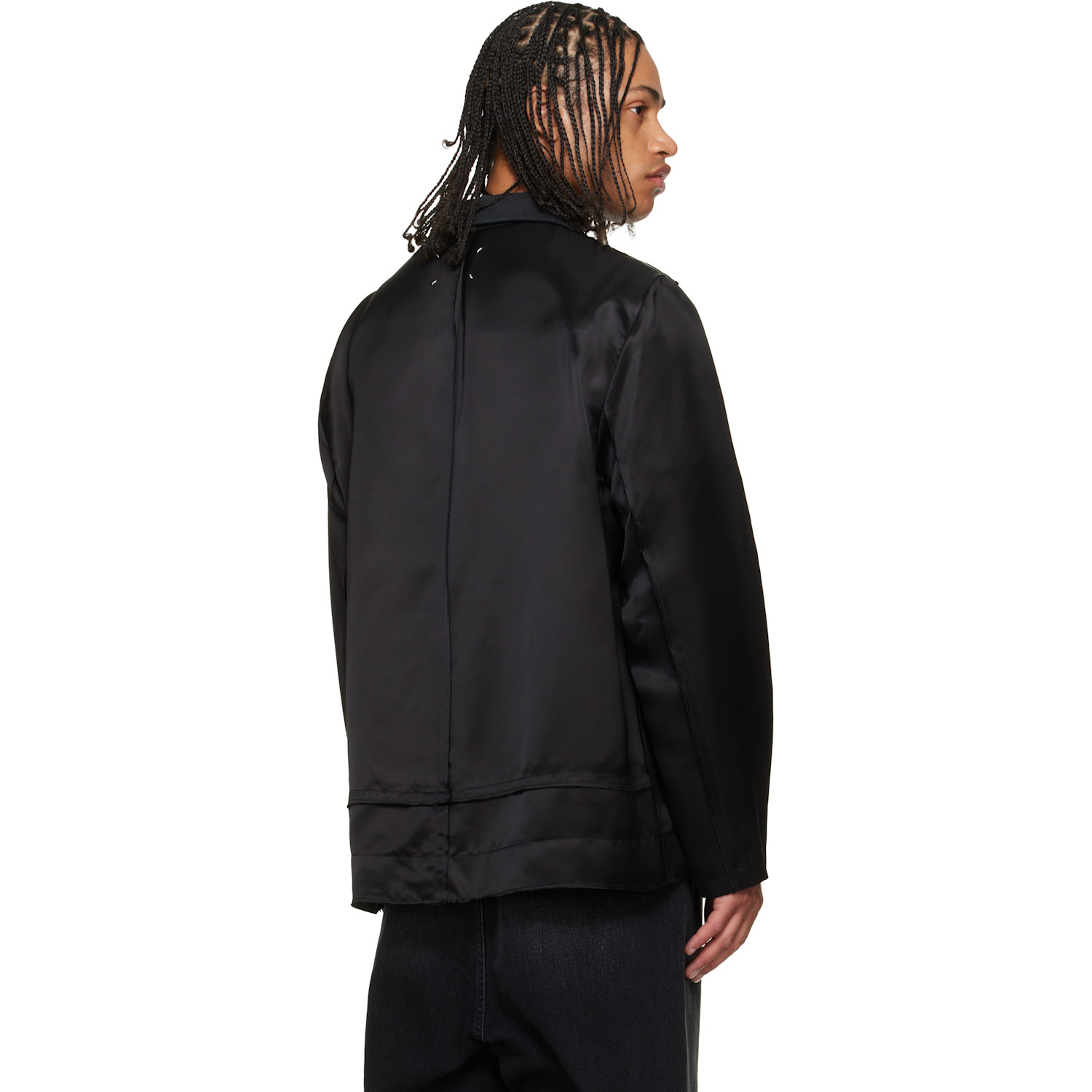  Maison Margiela Black Patchwork Satin Jacket 