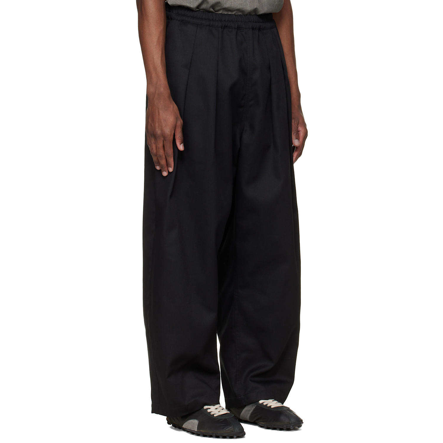  Maison Margiela Black Dropped-rise Cotton Trousers 