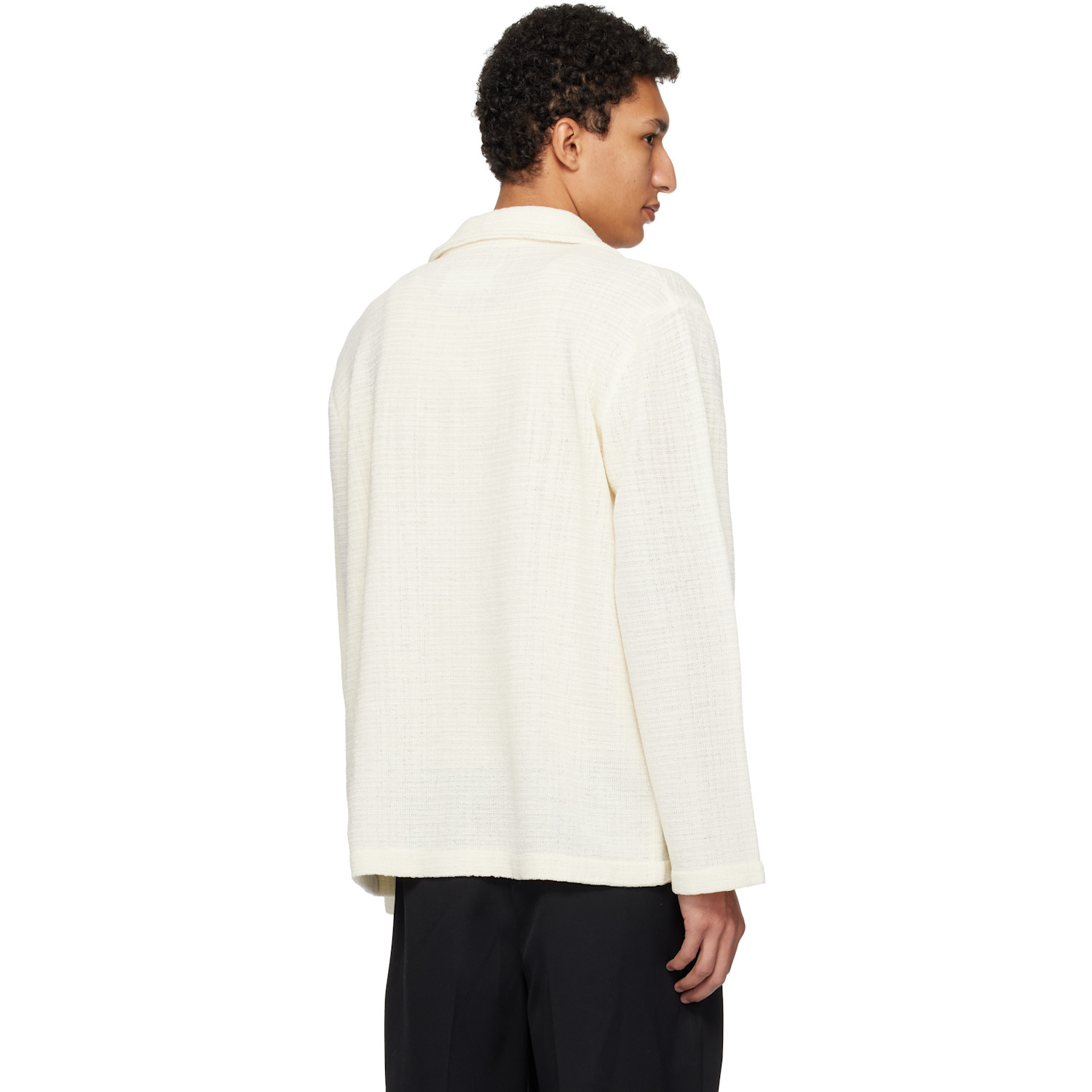  Maison Margiela Off-white Long-sleeved Textured Shirt 