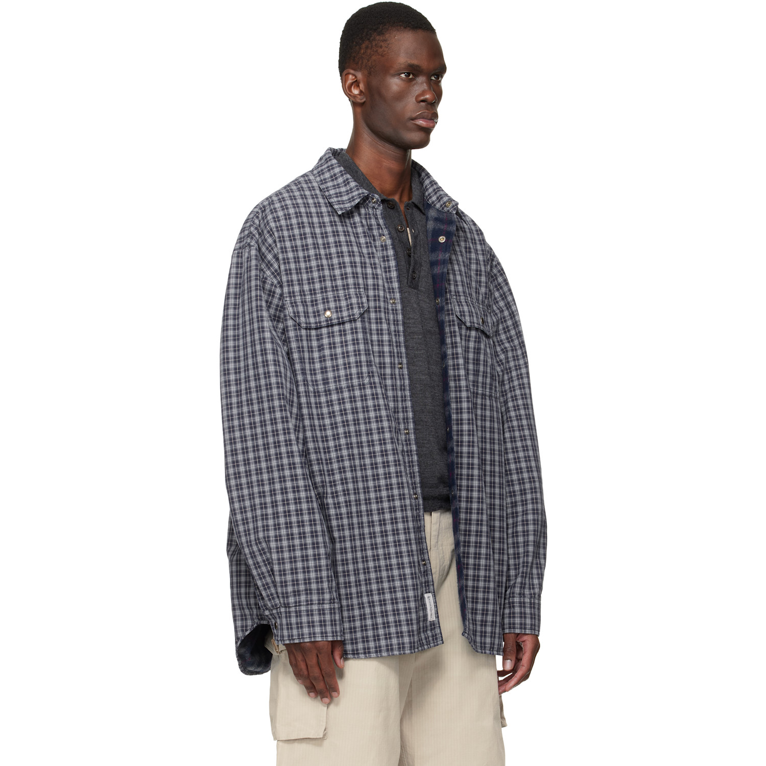  Maison Margiela Blue Padded Reversible Shirt 