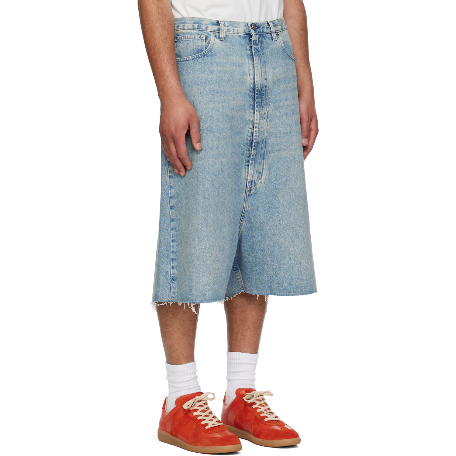 Maison Margiela Blue Dropped-rise Bermuda Denim Shorts 
