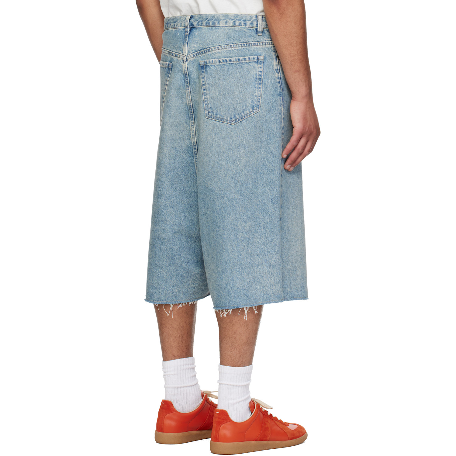  Maison Margiela Blue Dropped-rise Bermuda Denim Shorts 
