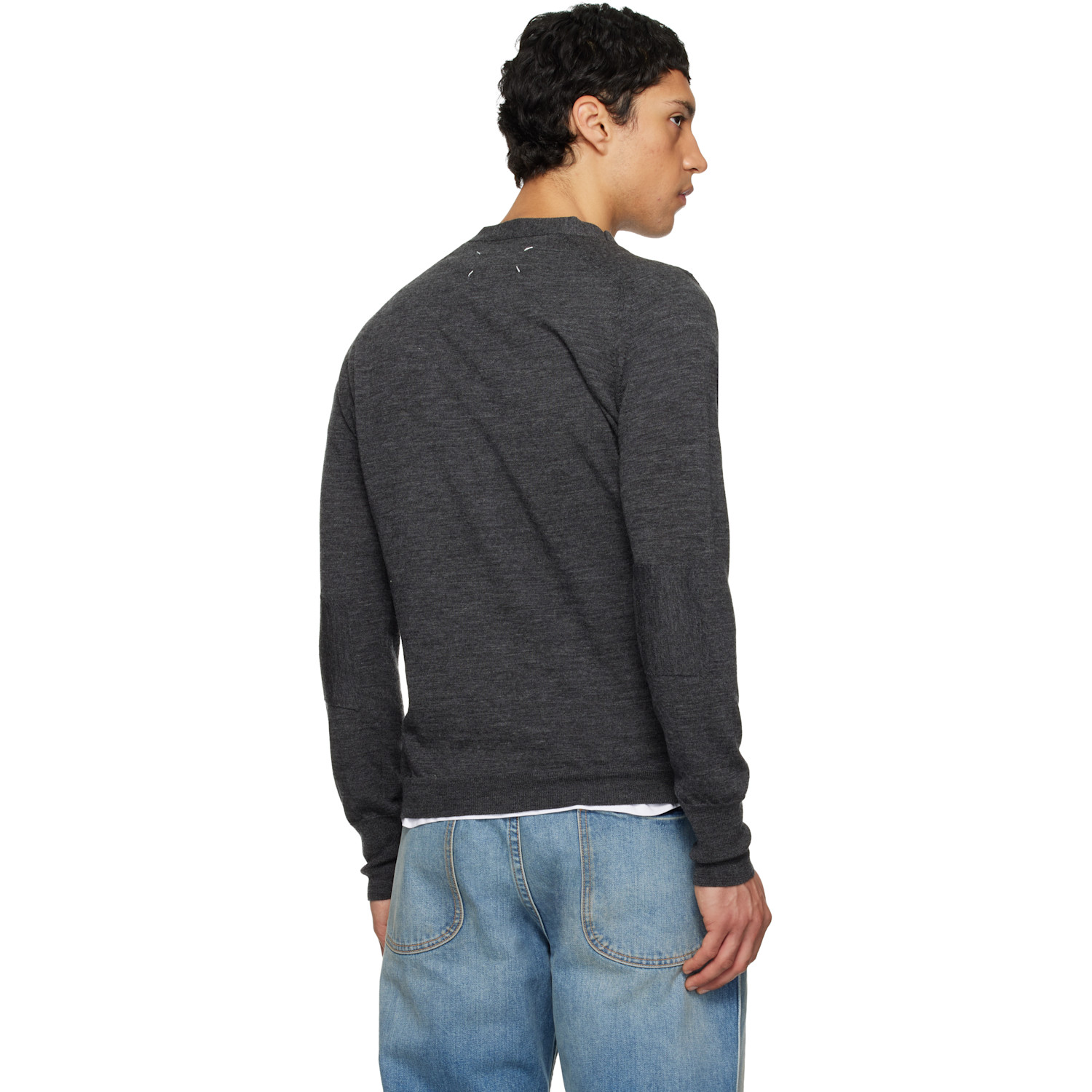  Maison Margiela Gray Wool-blend V-neck Cardigan 