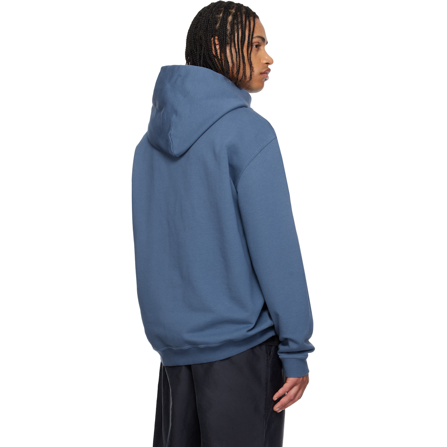  Maison Margiela Navy Reversed Logo Hoodie 
