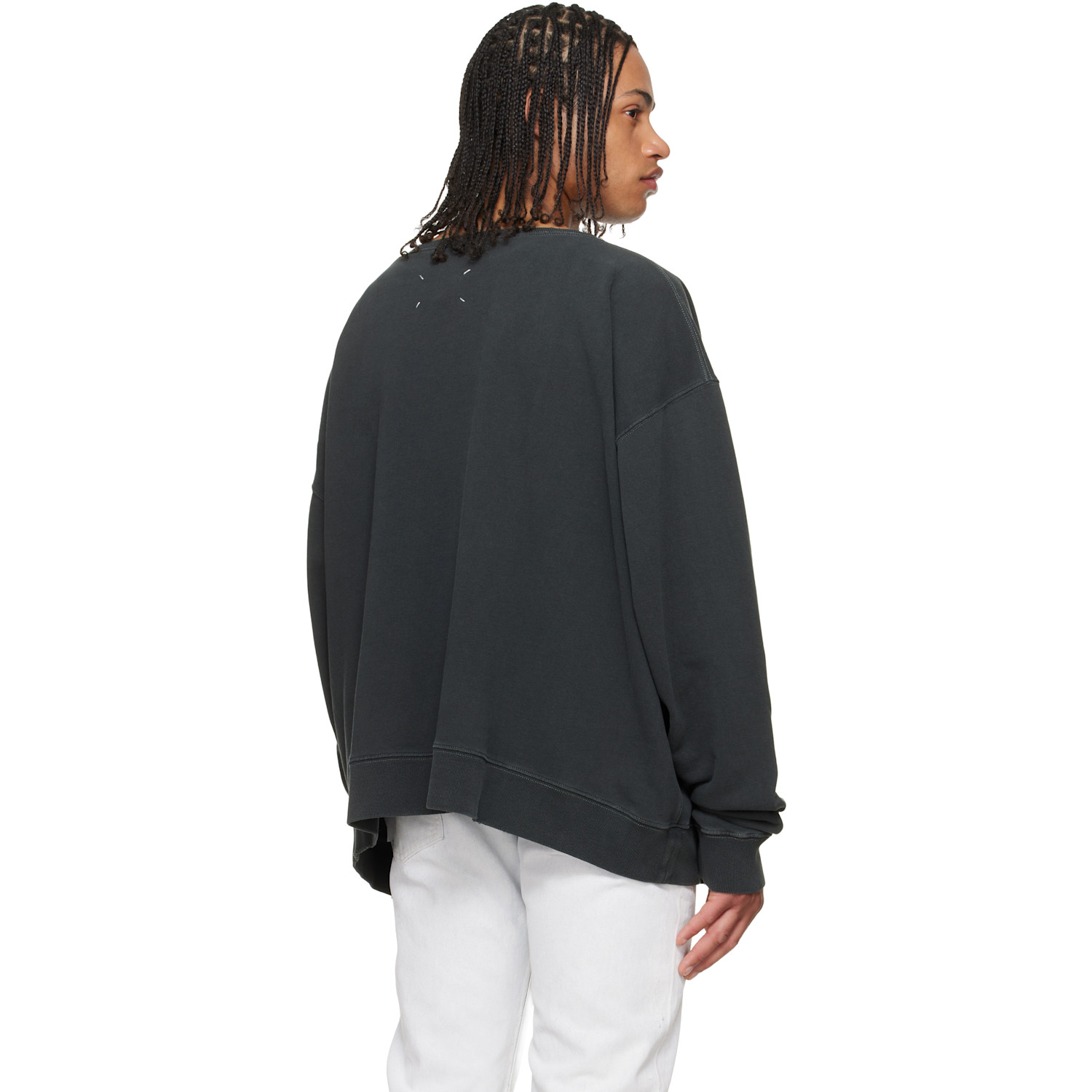  Maison Margiela Black Printed Logo Sweatshirt 