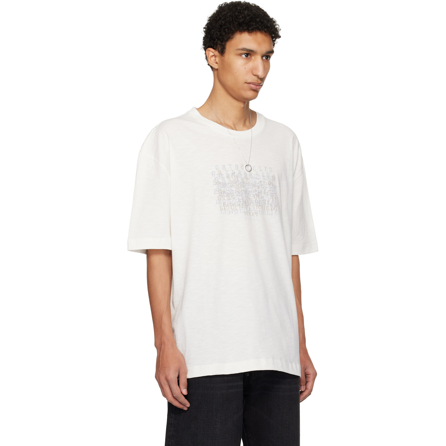  Maison Margiela Off-white Embroidered Logo T-shirt 