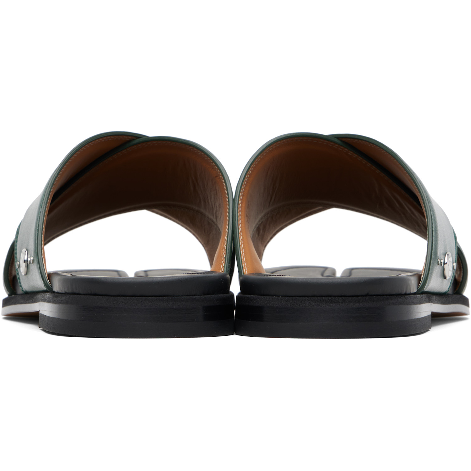  Maison Margiela Green Tabi Numbers Crossed Sandals 