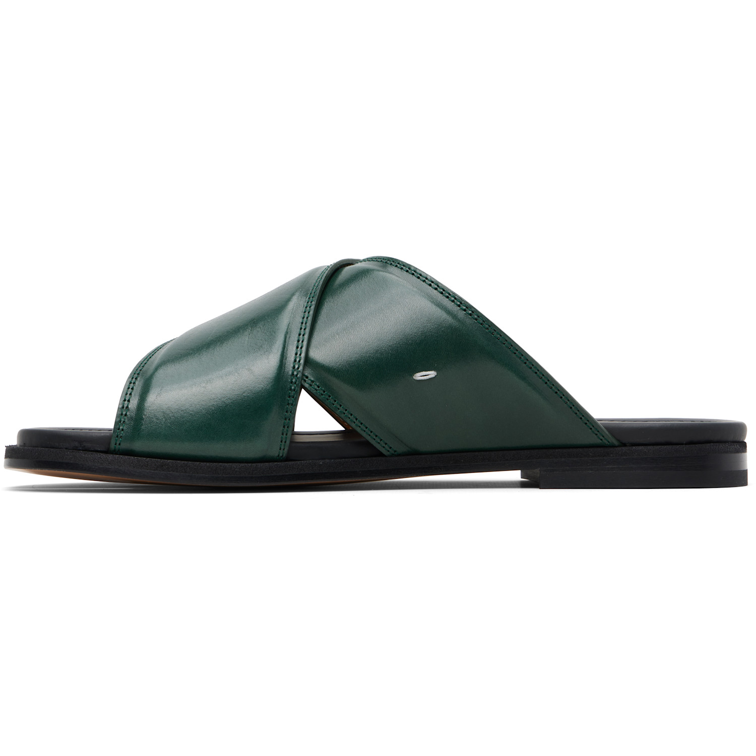  Maison Margiela Green Tabi Numbers Crossed Sandals 