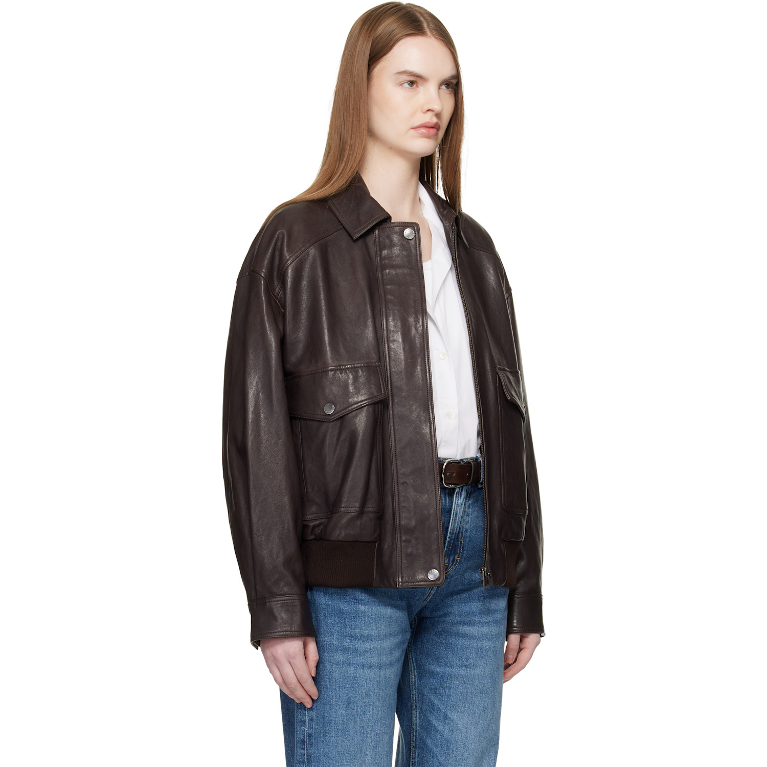  Weekend Max Mara Brown Gigante Leather Jacket 