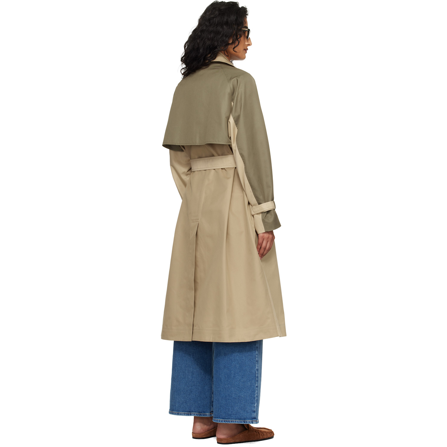  Weekend Max Mara Beige & Green Canasta Trench Coat 