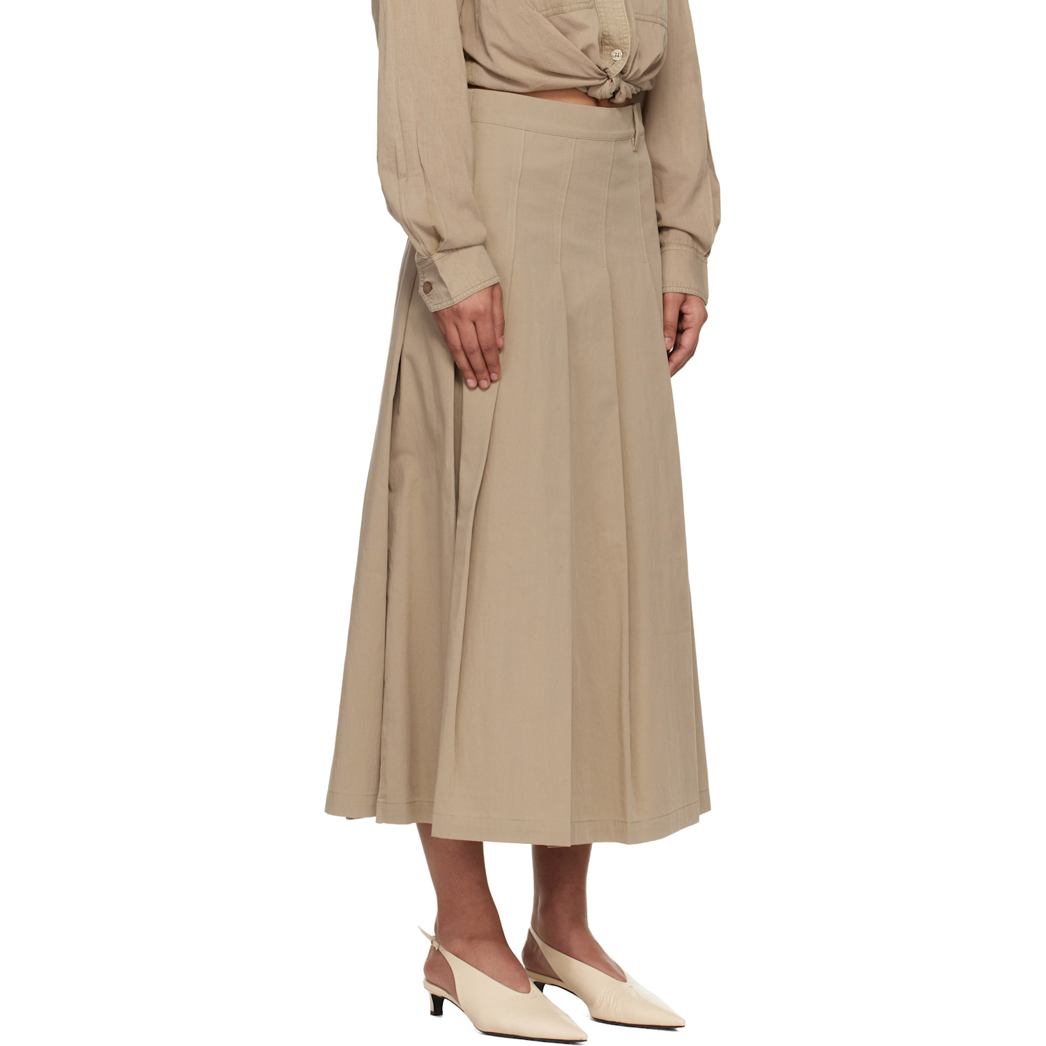  Weekend Max Mara Beige Orme Midi Skirt 