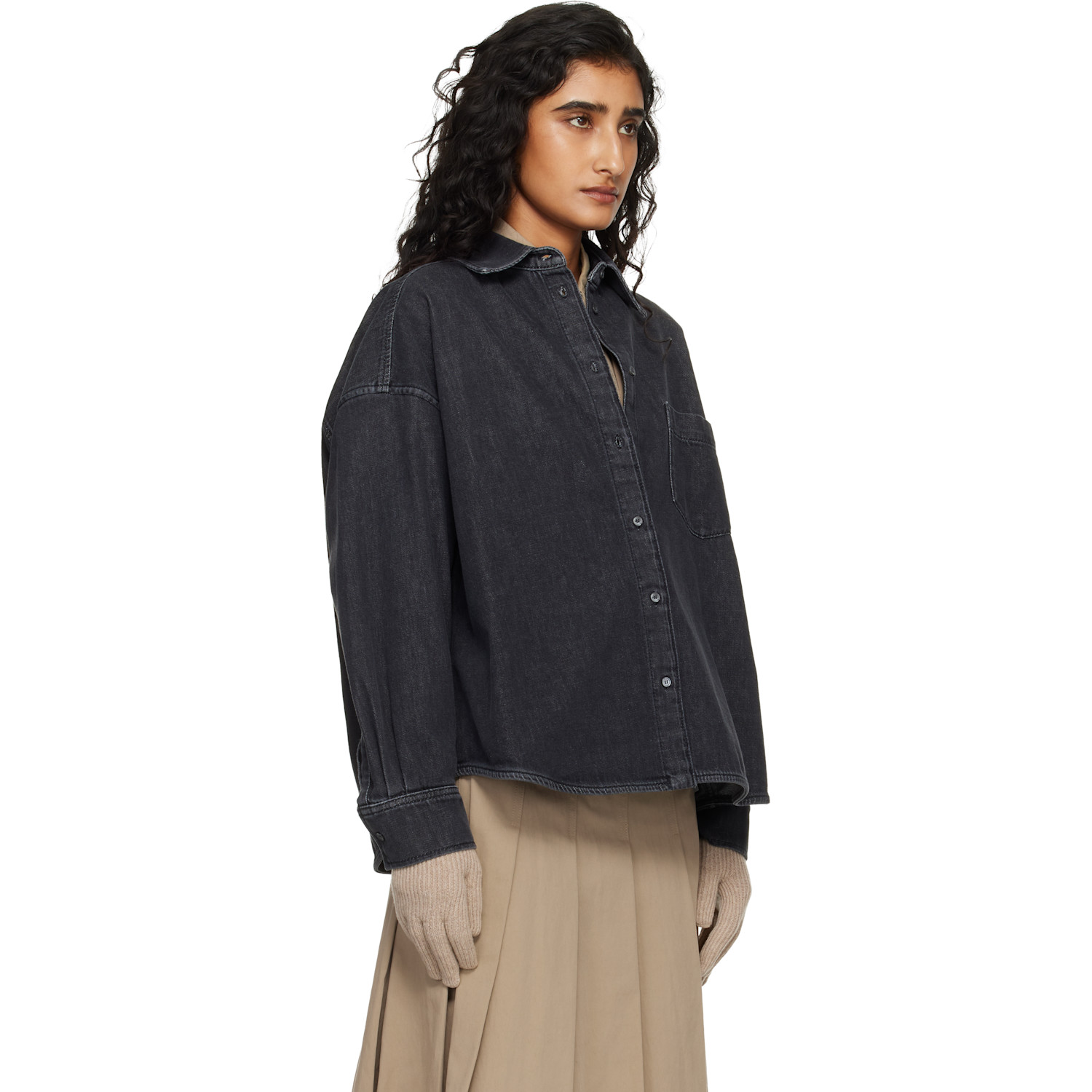  Weekend Max Mara Black Foggia Denim Shirt 