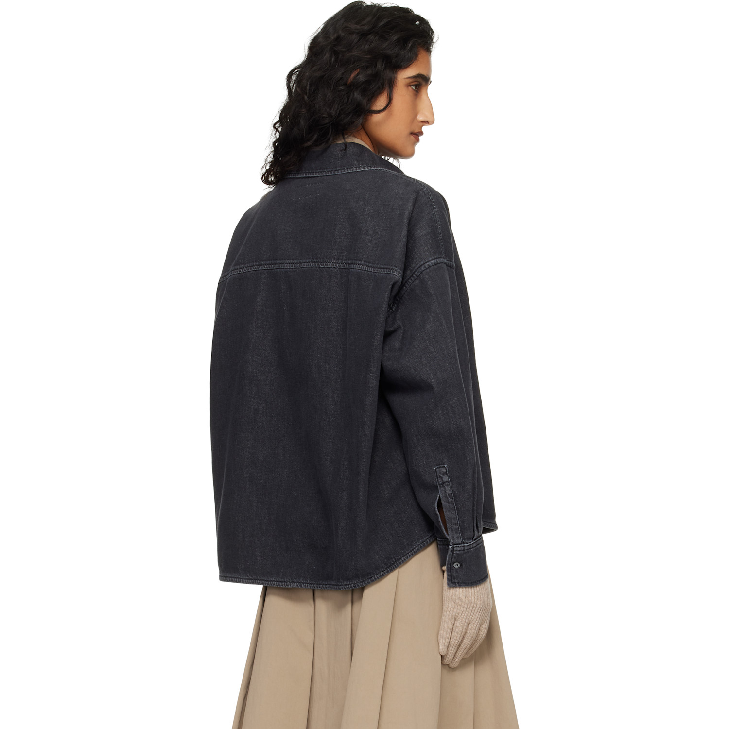  Weekend Max Mara Black Foggia Denim Shirt 