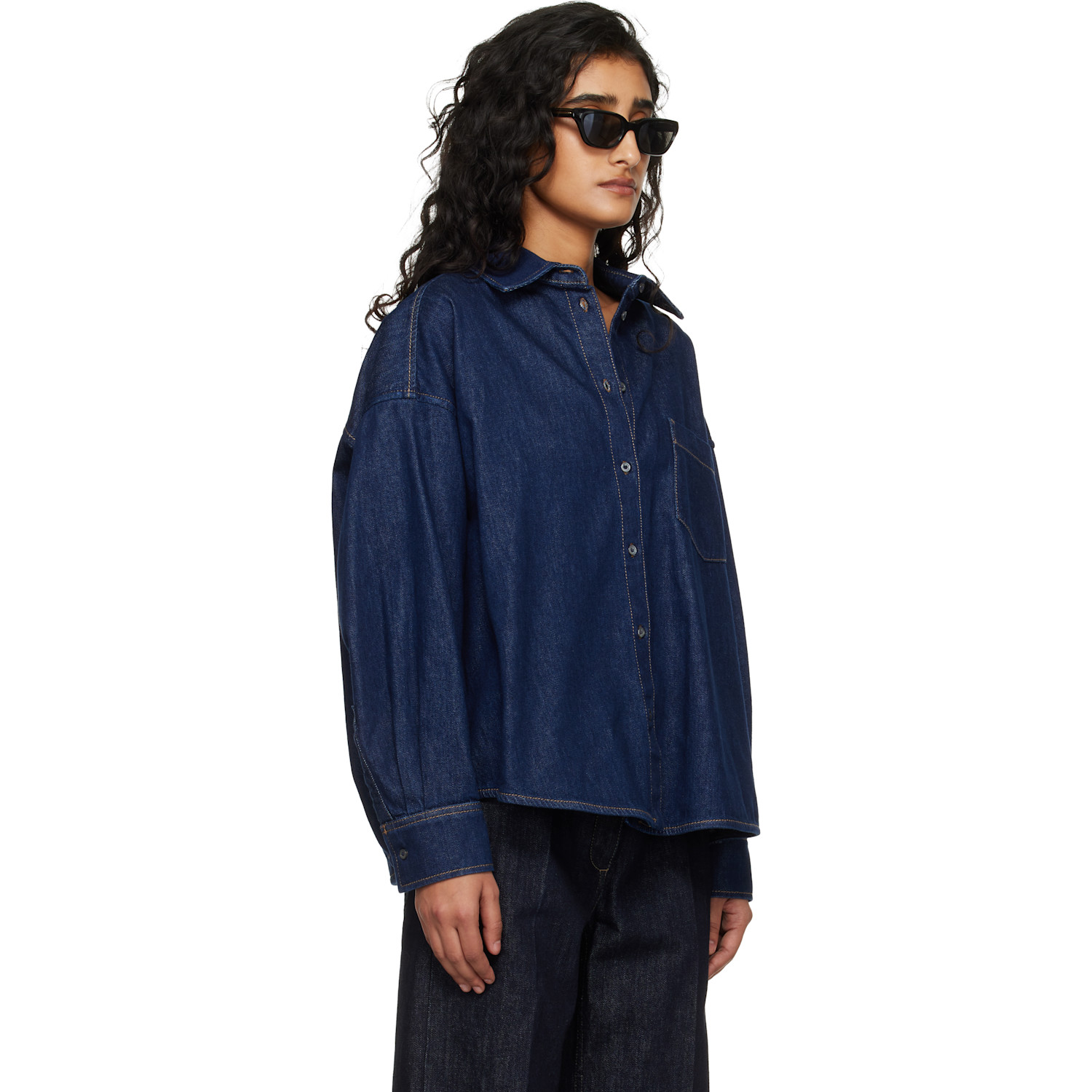  Weekend Max Mara Navy Foggia Denim Shirt 