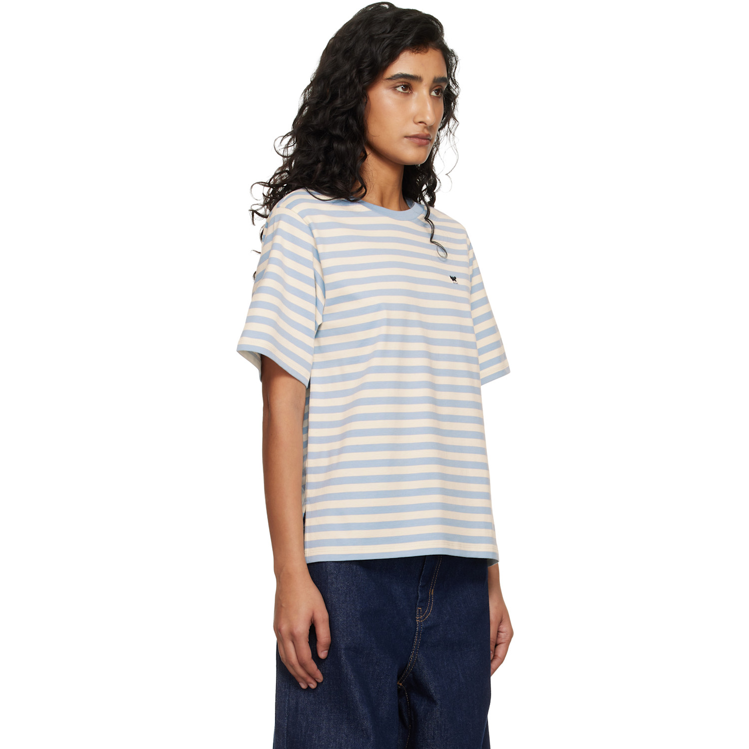  Weekend Max Mara Blue & Off-white Wkdvenaco T-shirt 