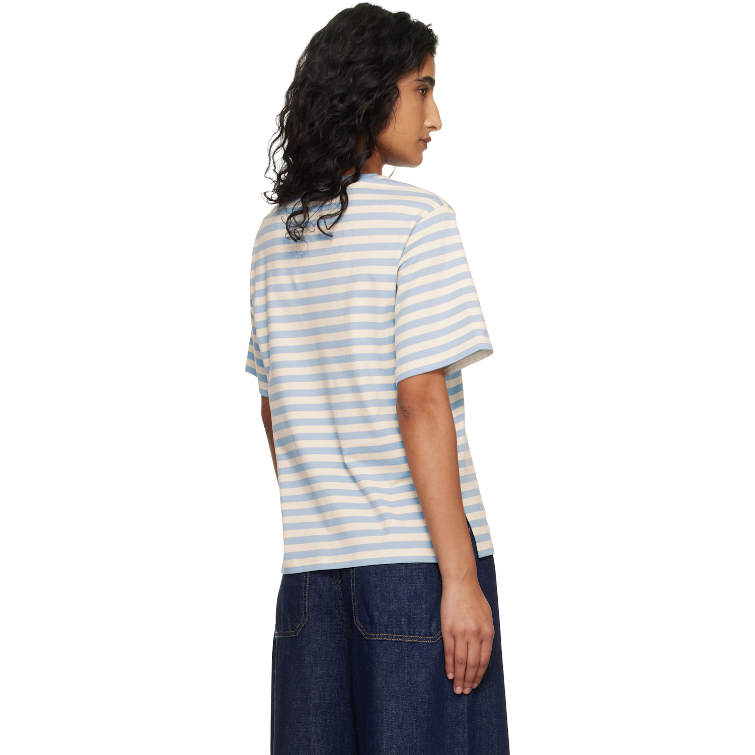  Weekend Max Mara Blue & Off-white Wkdvenaco T-shirt 