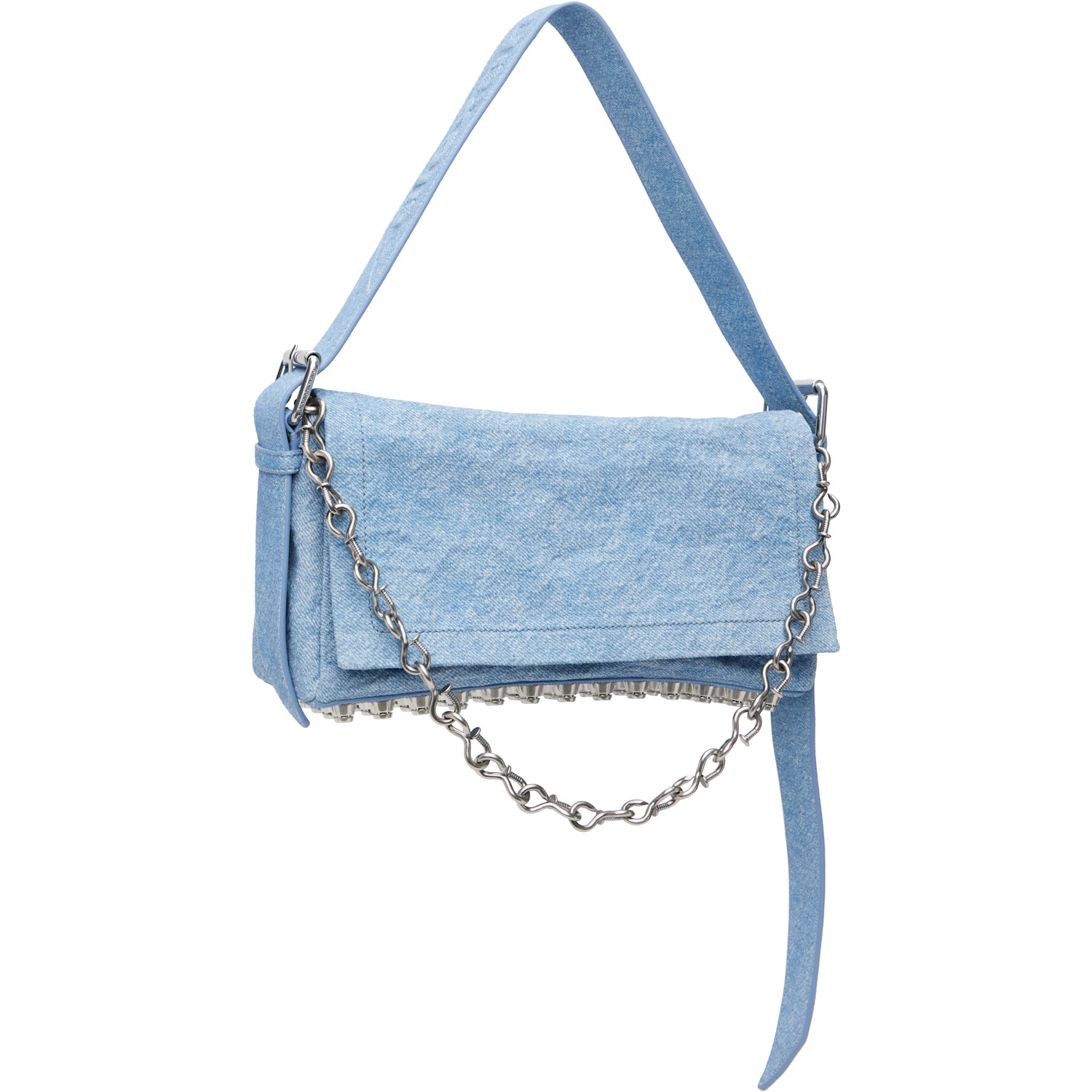  Alexander Wang Blue Denim Ricco Medium Flap Bag 