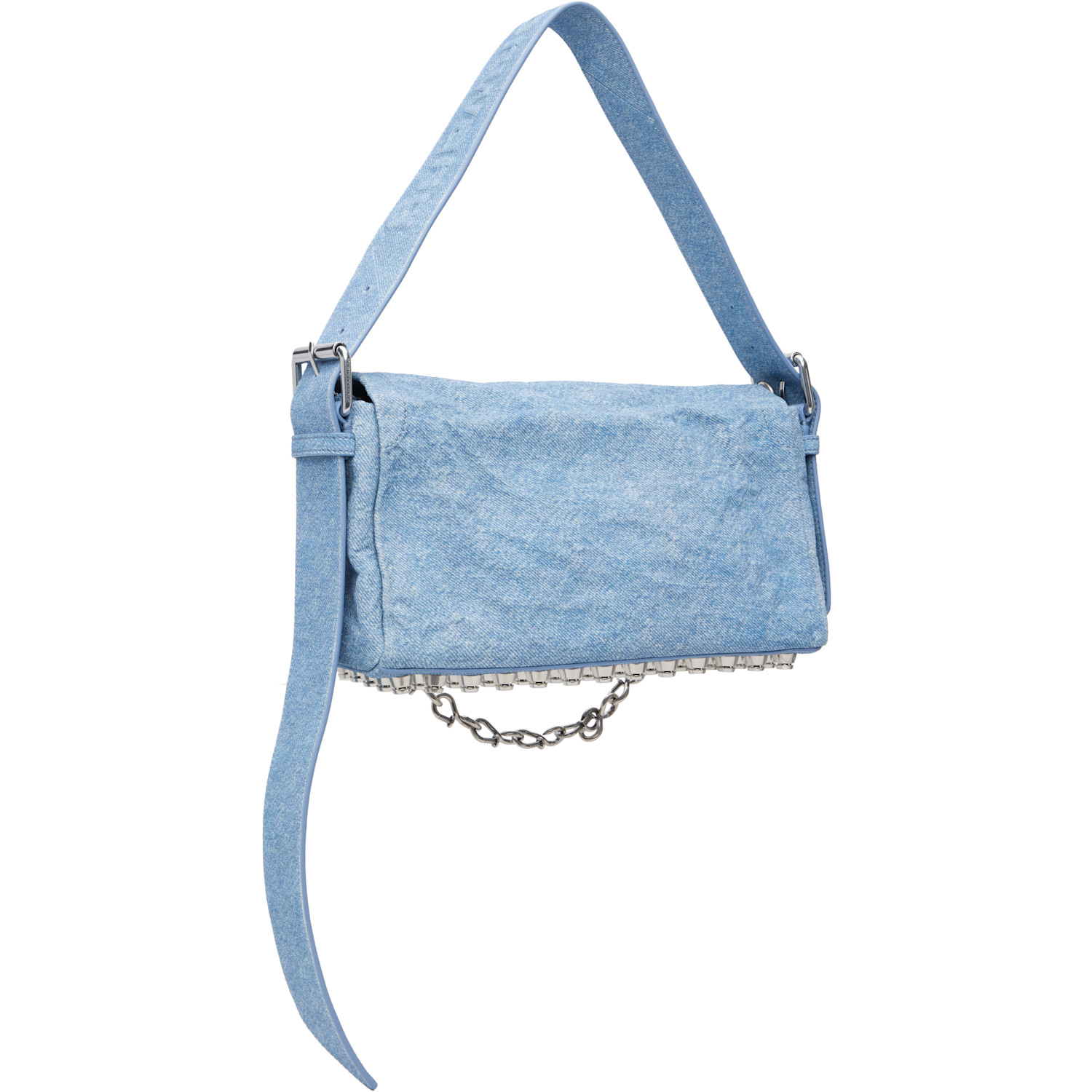  Alexander Wang Blue Denim Ricco Medium Flap Bag 