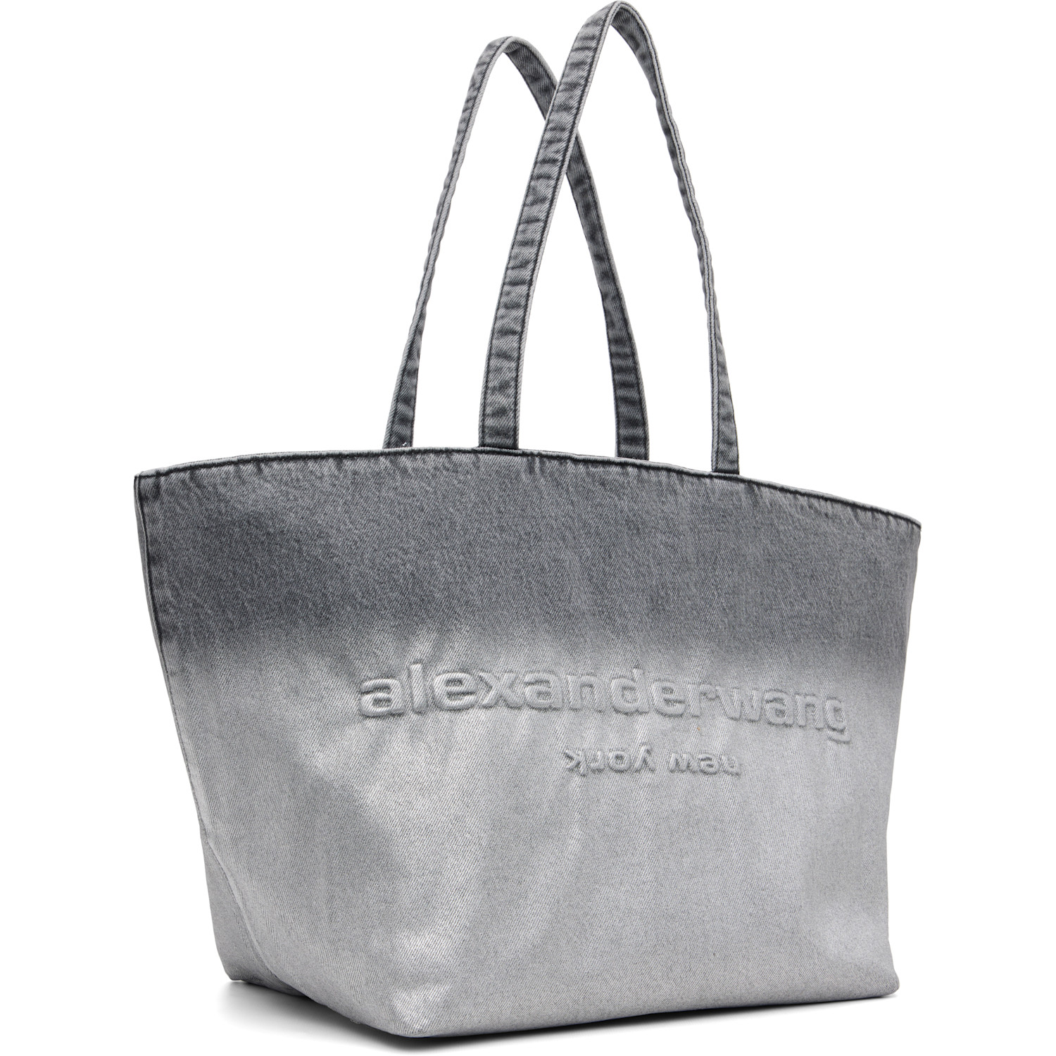  Alexander Wang Gray Denim Punch Large Tote 
