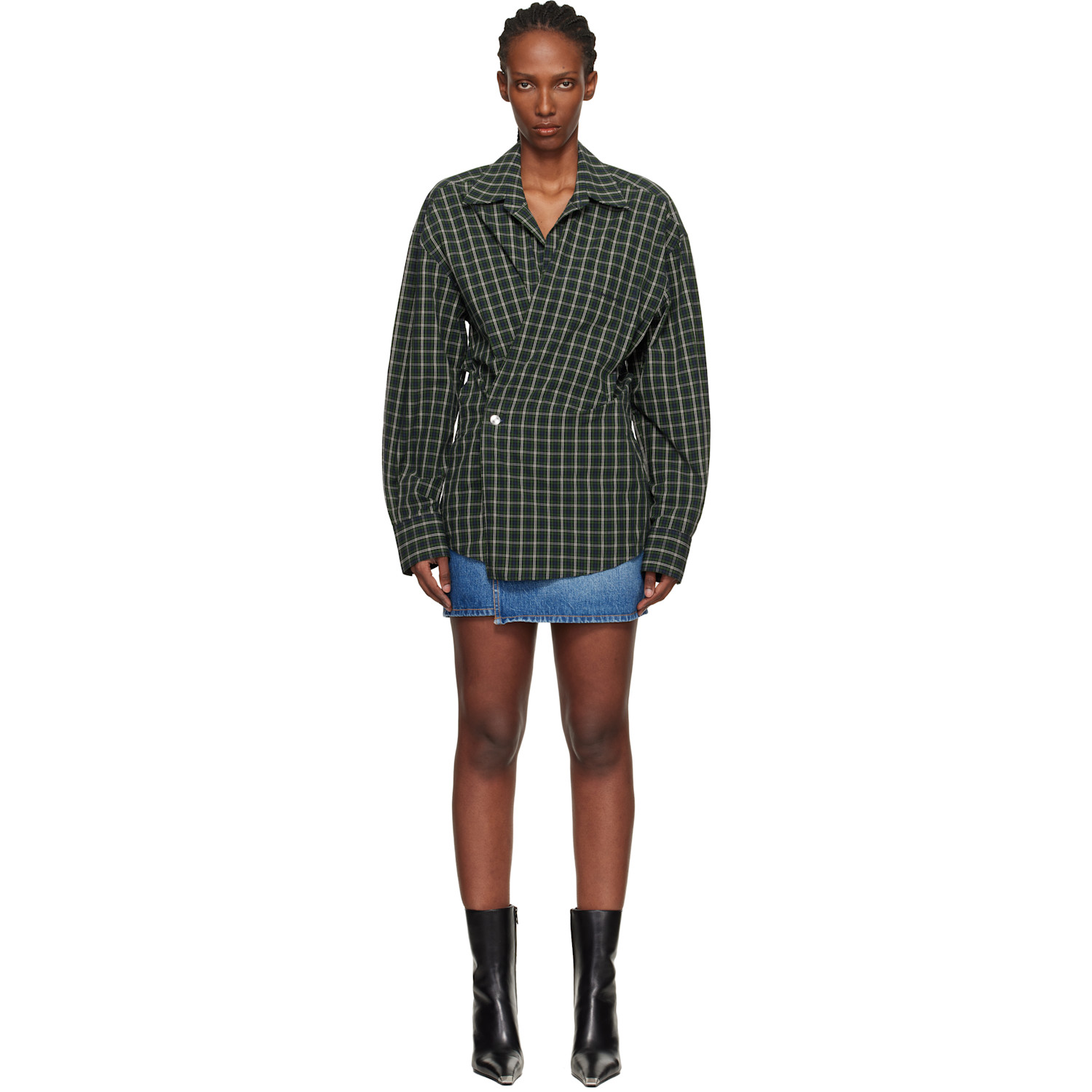 Alexander Wang Green Pre-Styled Wrap Minidress